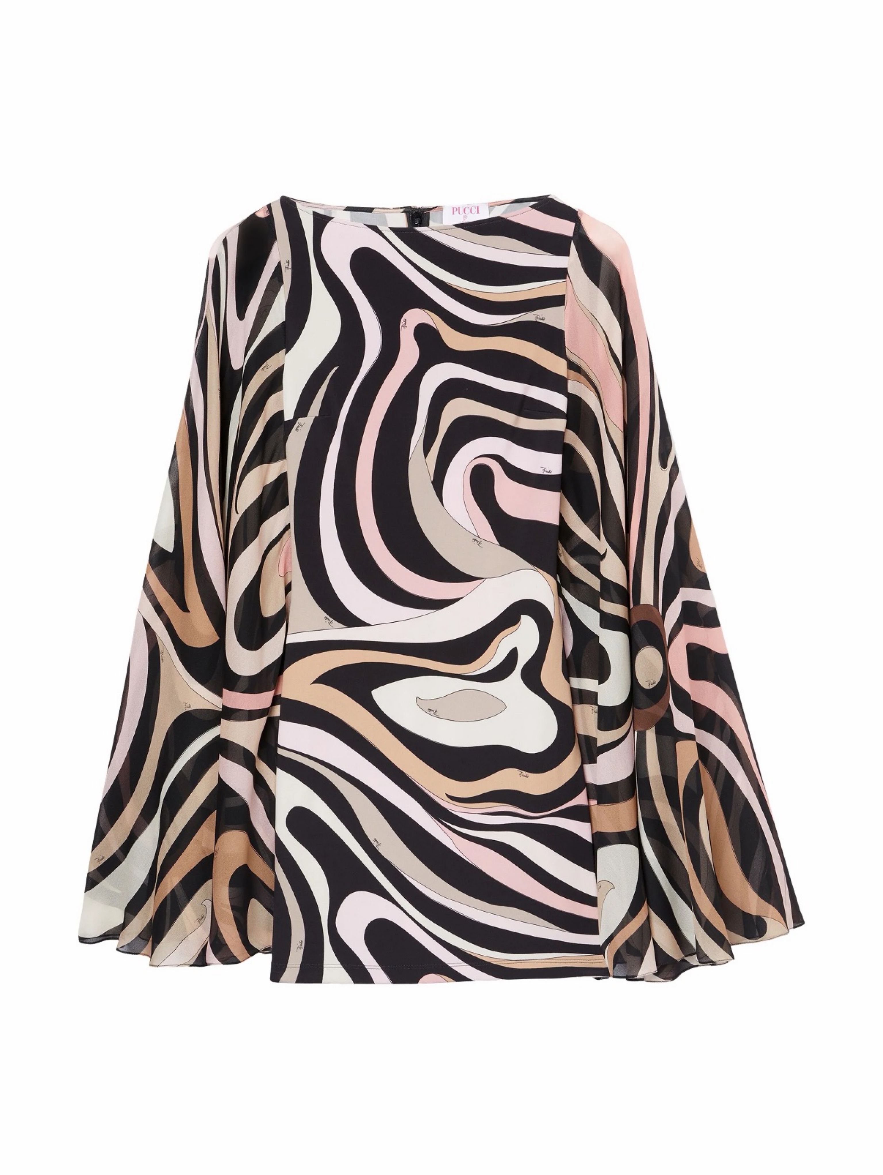 marmo print silk dress Pucci - Marmo Print Satin Cape Maxi Dress