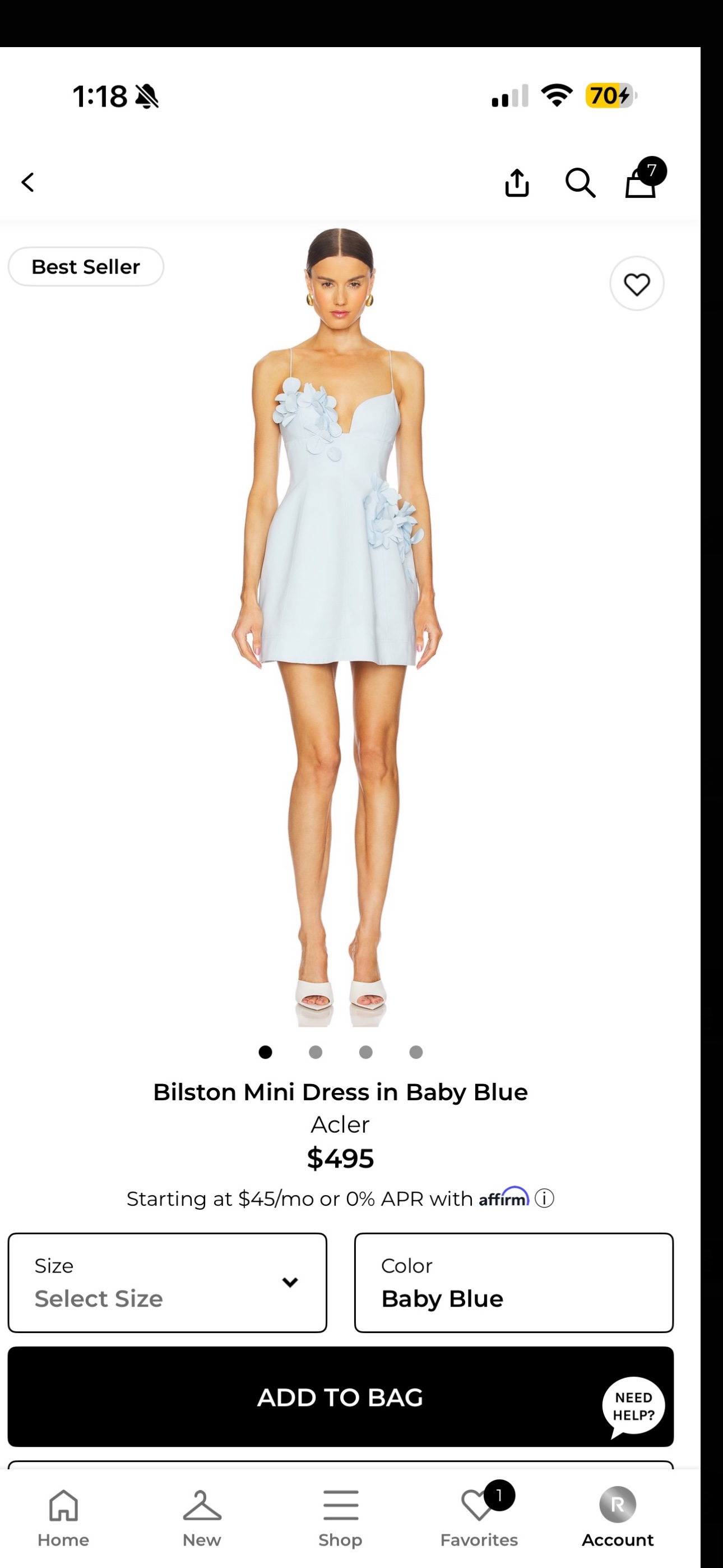 Acler Mini Dress bilston mini dress in baby blue by Acler - Pickle