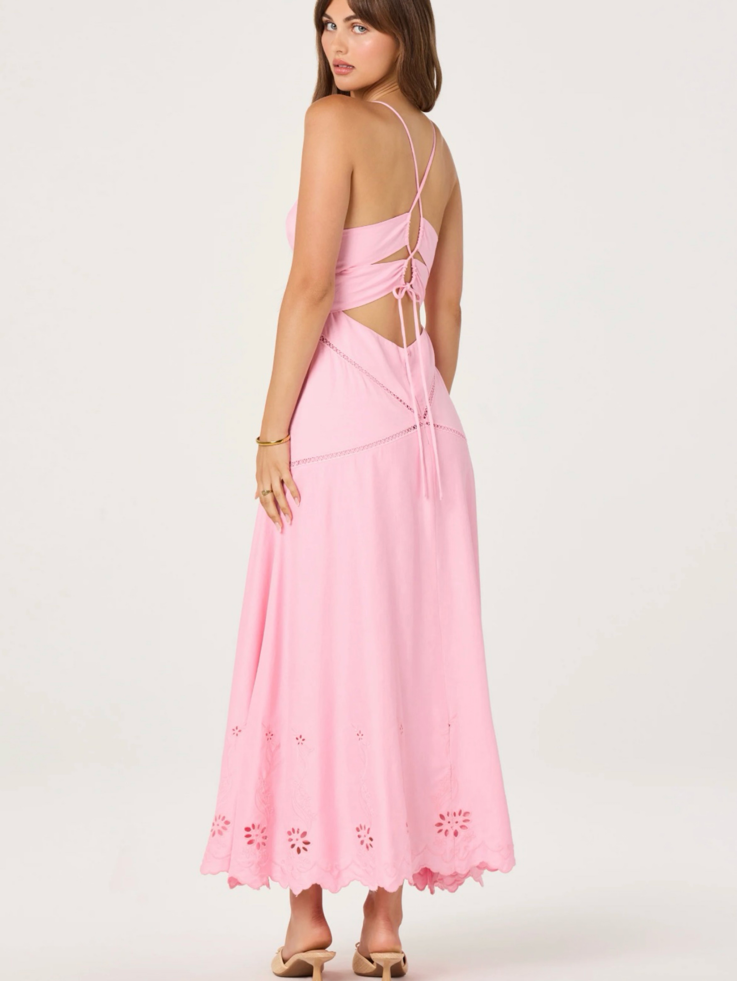astr open back linen maxi dress ASTR The Label Linen Lainey Maxi Dress