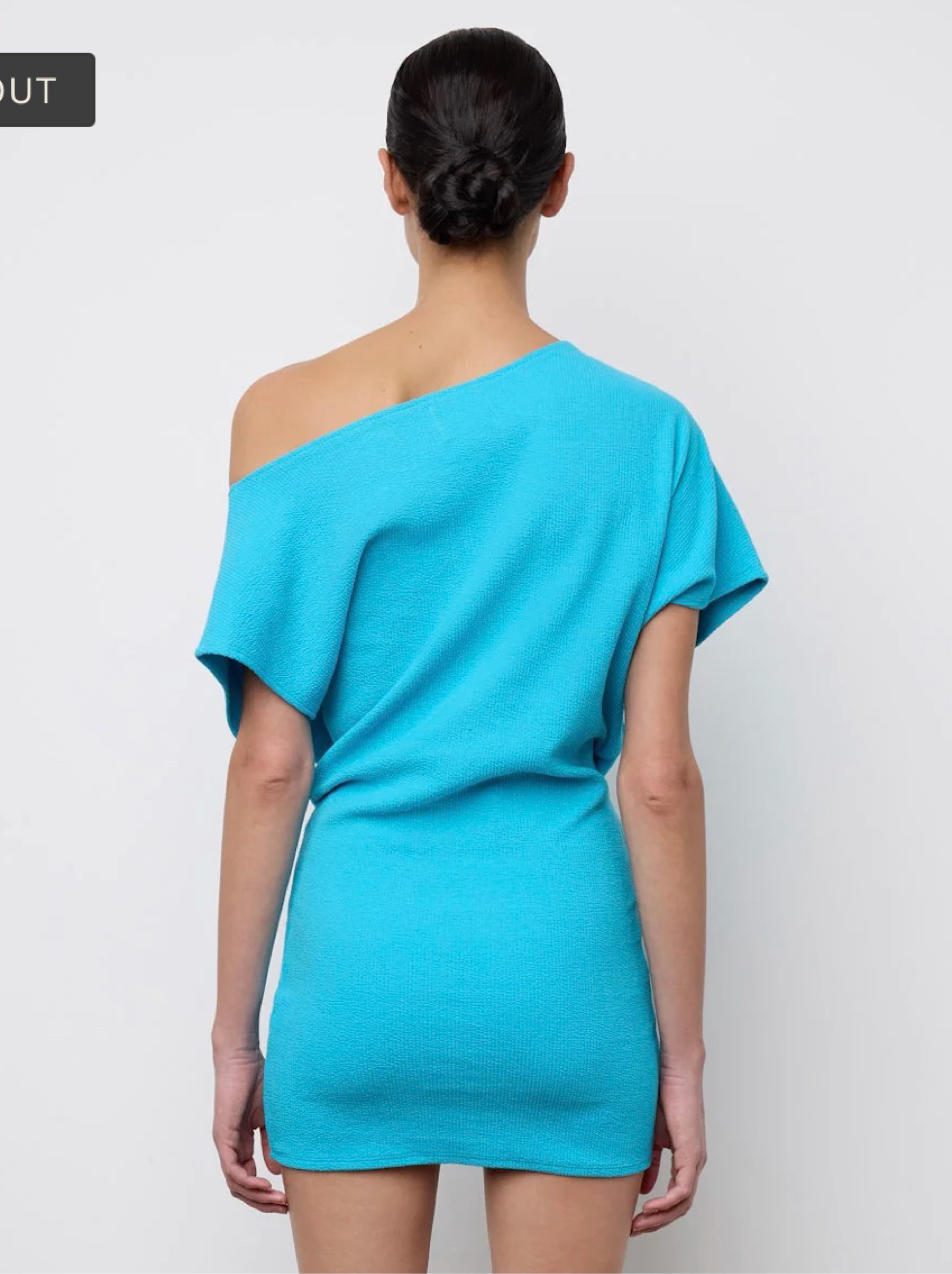 Phe Phe Turquoise One-Shoulder Knit Mini Dress by PHE PHE - Pickle
