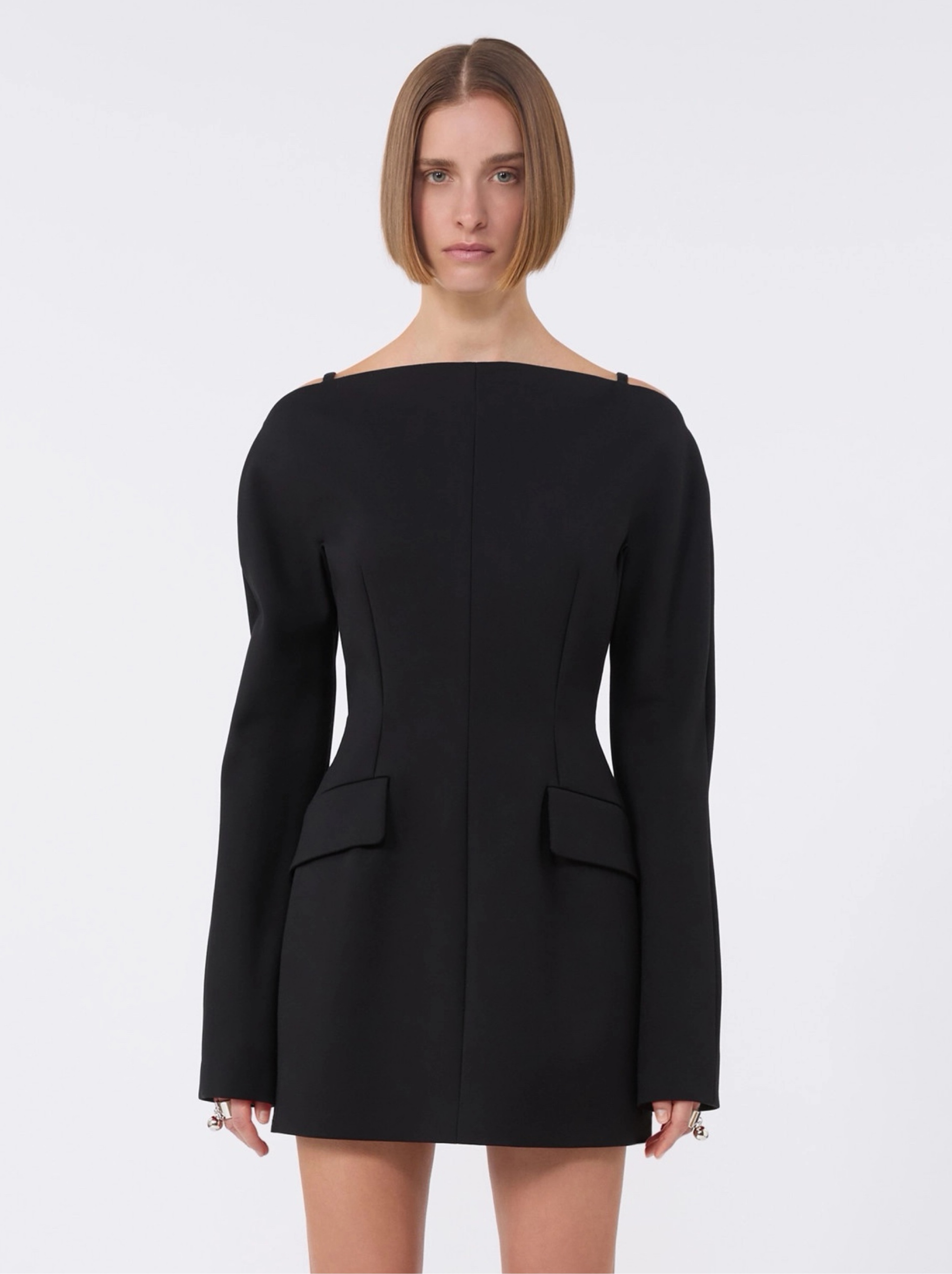 sportmax black mini dress Sportmax Long-sleeve Mini Dress