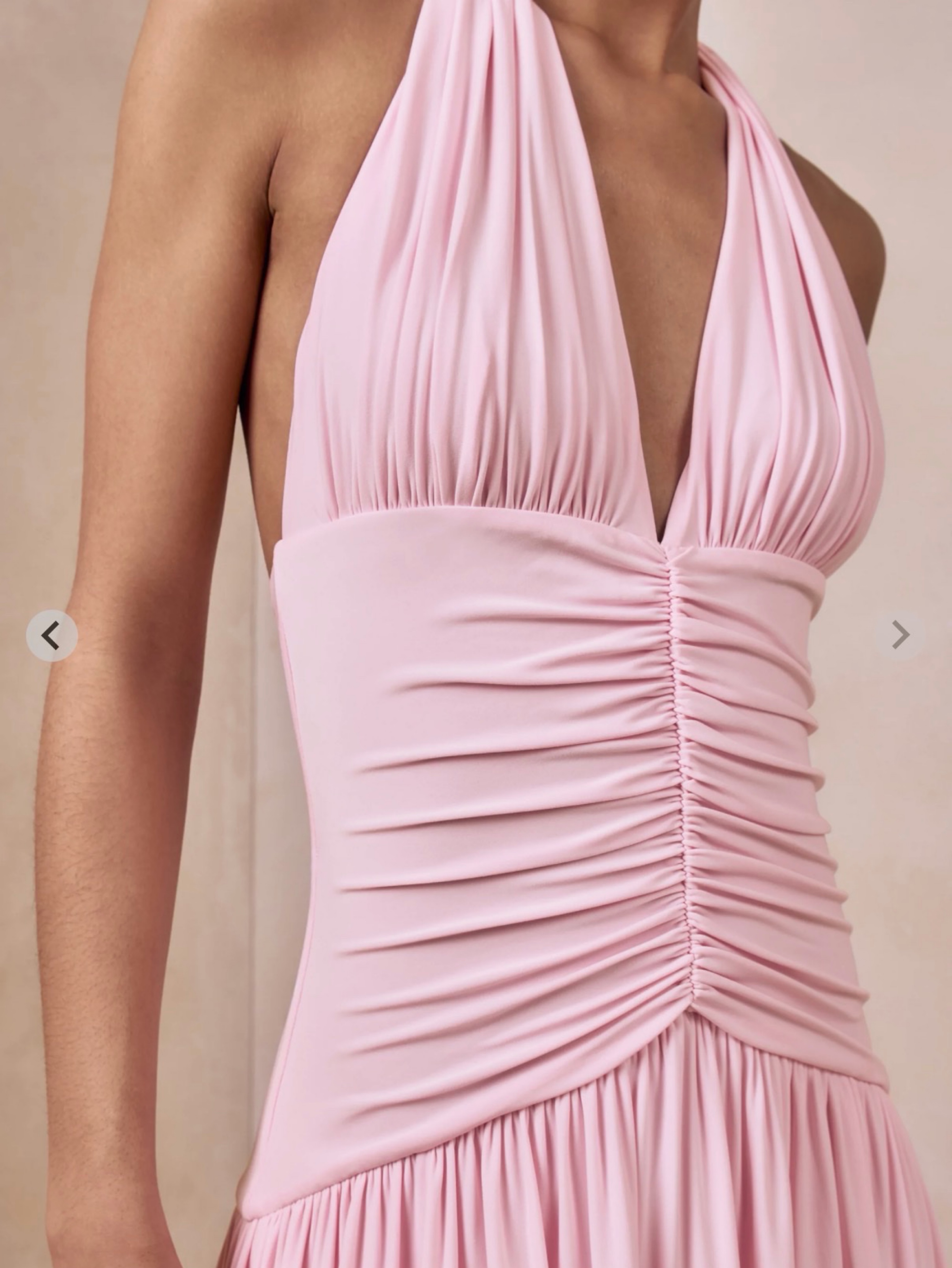 plunging neckline club dress Floating By Plunging Neckline Mini Dress Blush