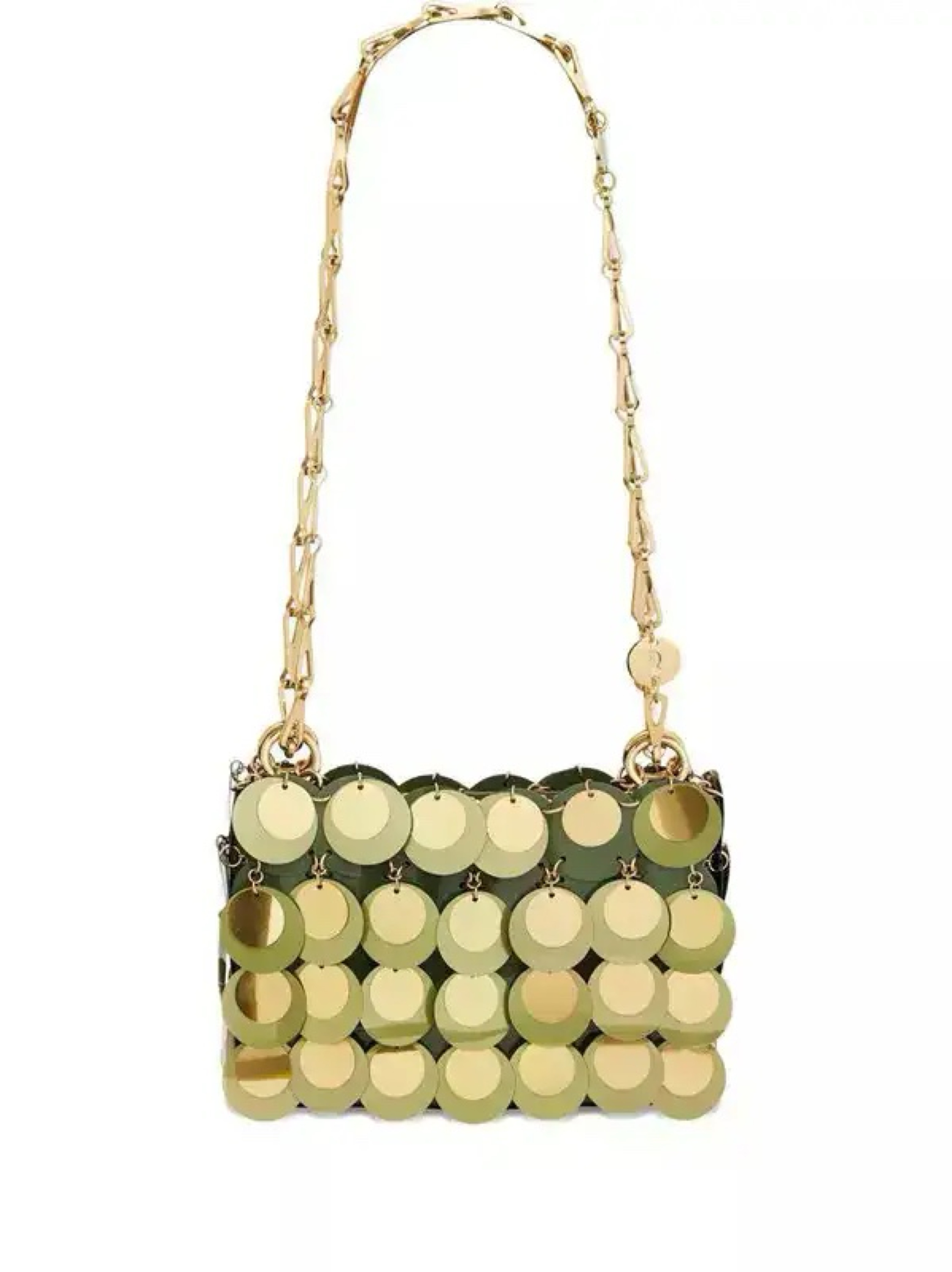 Rabanne nano Sparkle shoulder bag olive