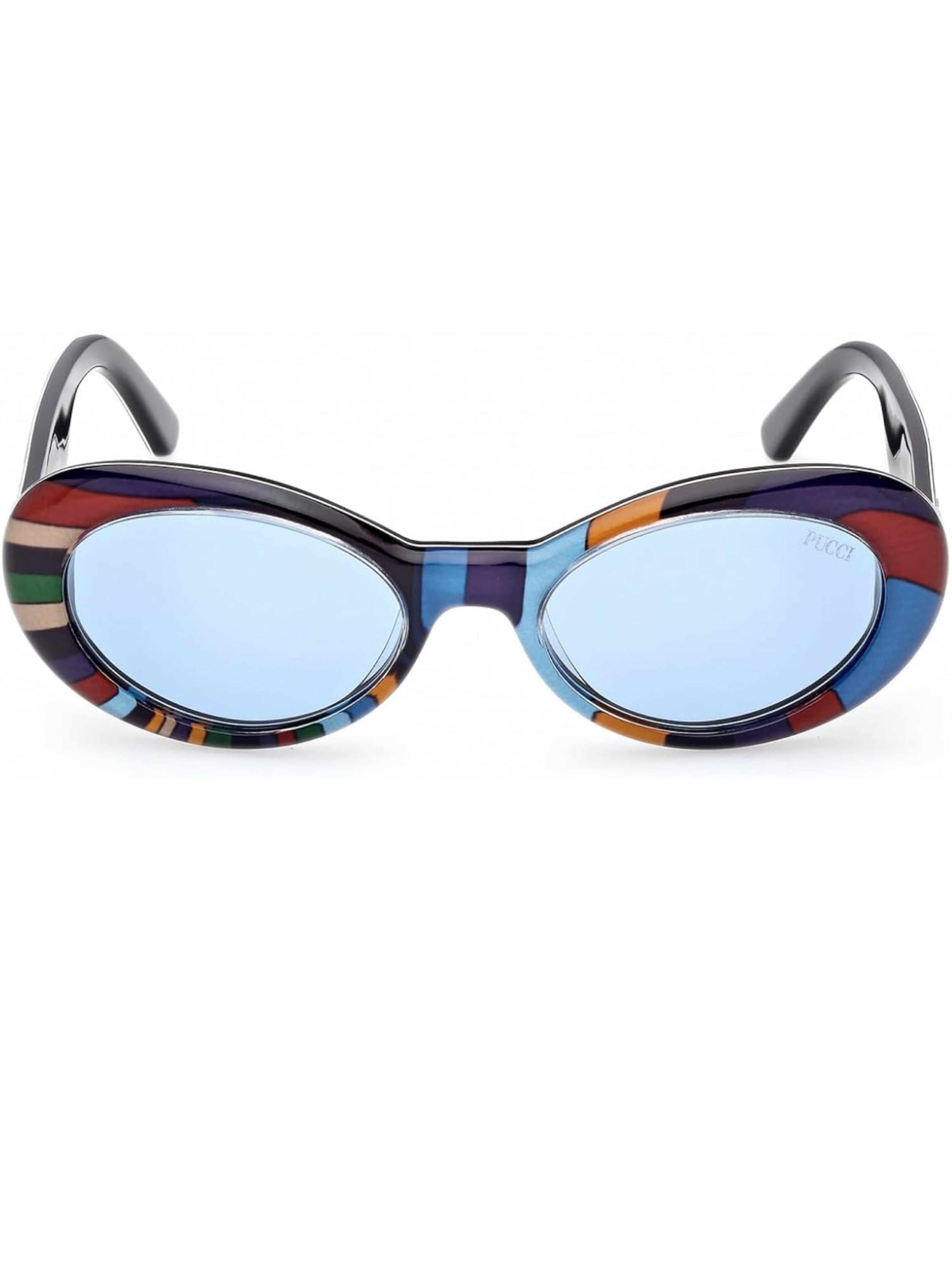 Pucci Multicolor Striped Oval Sunglasses