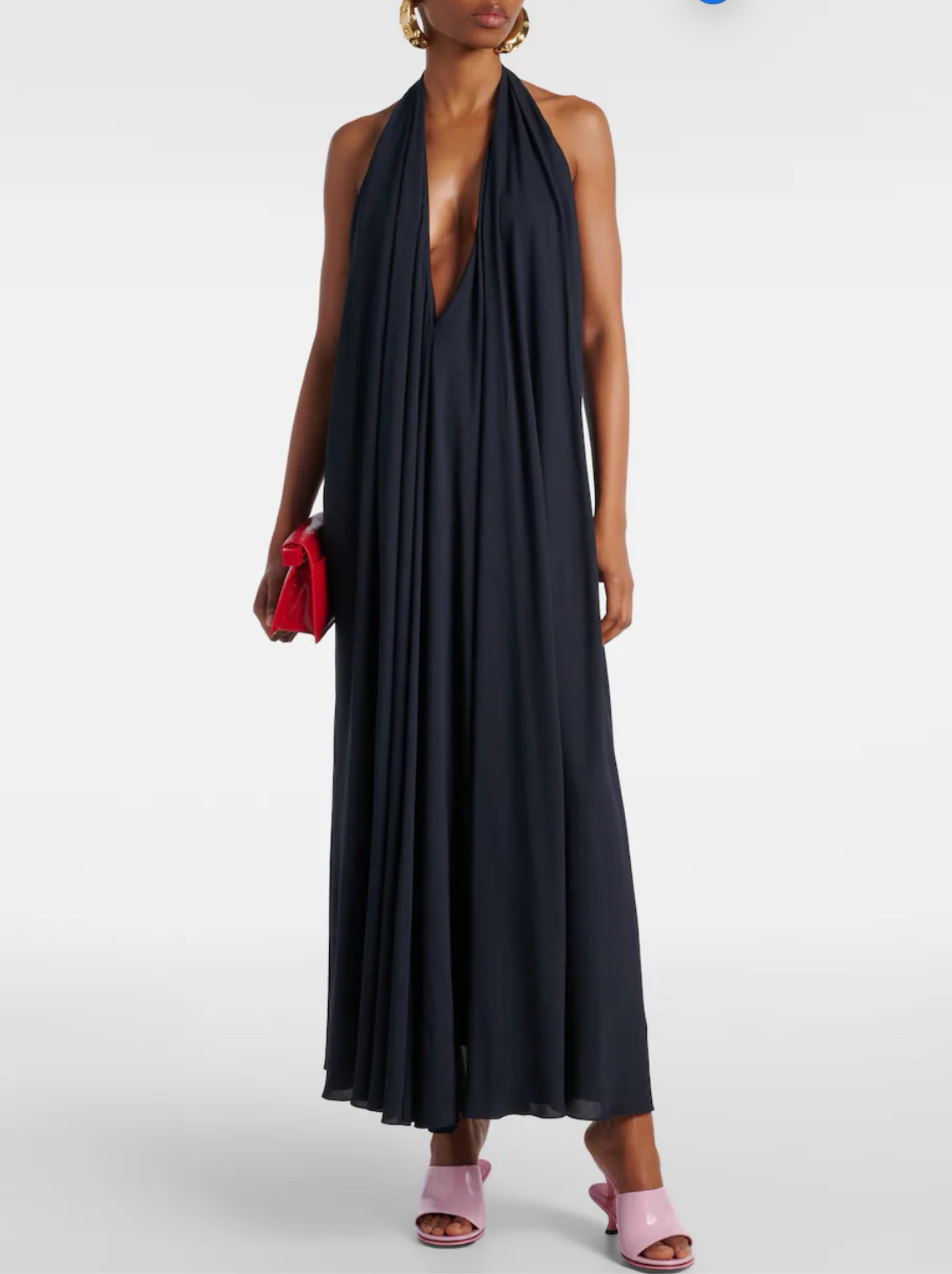 JACQUEMUS Norma draped open-back crêpe maxi dress