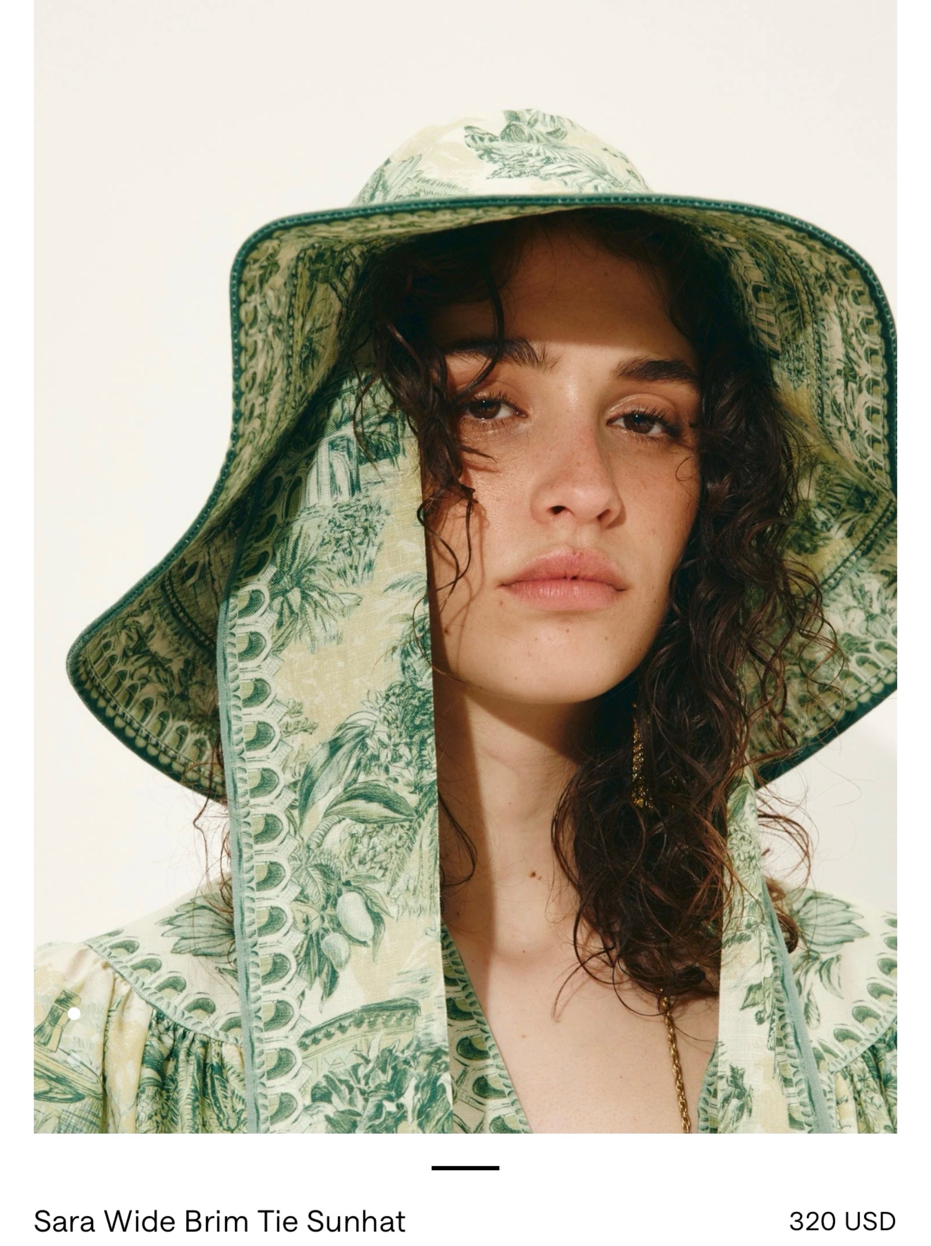 ALÉMAIS Sara embroidered printed linen sunhat