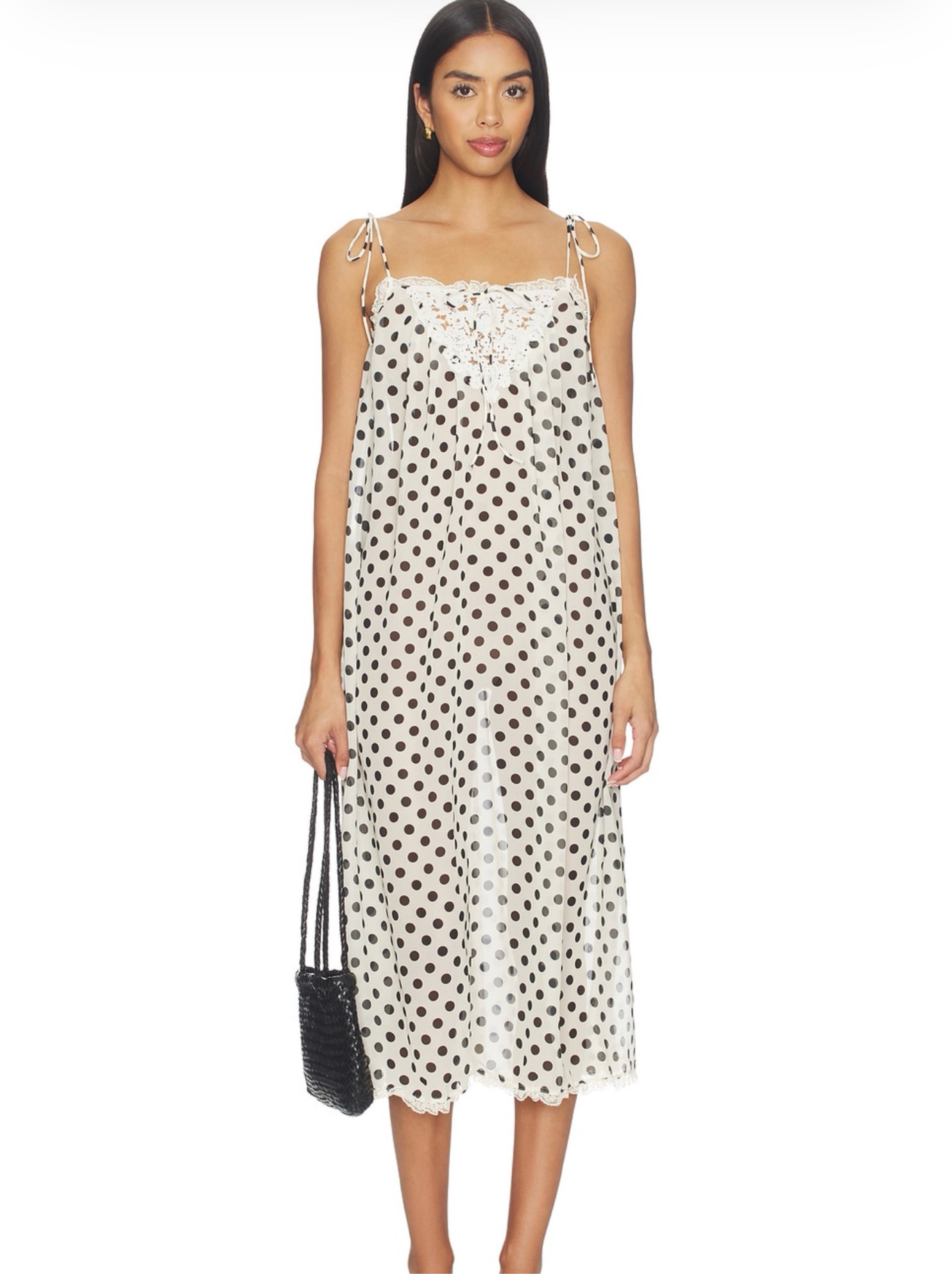 Estelle Cover Up Maxi Dress in Cream & Black