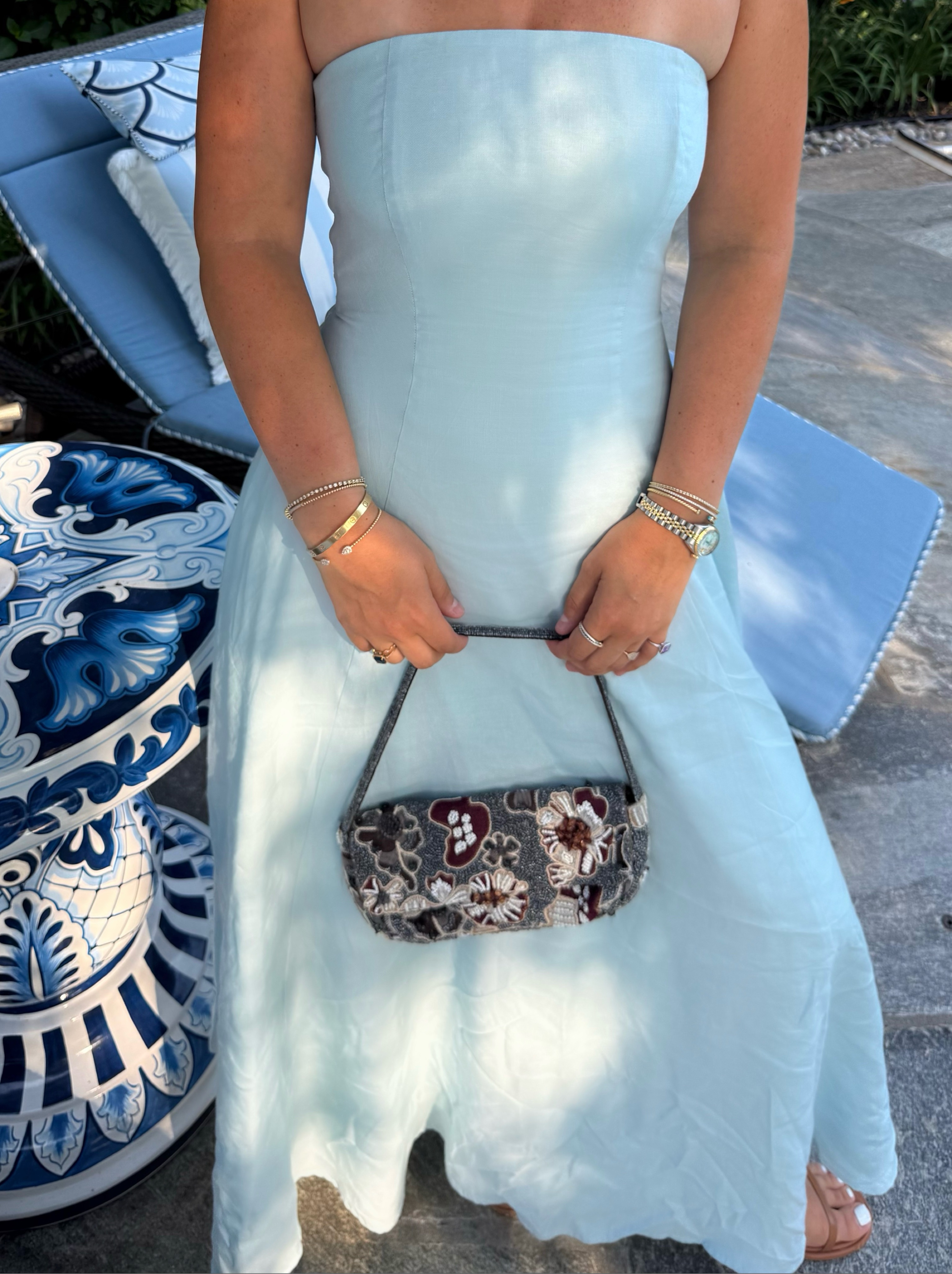 Favorite Daughter Linen Strapless Dress