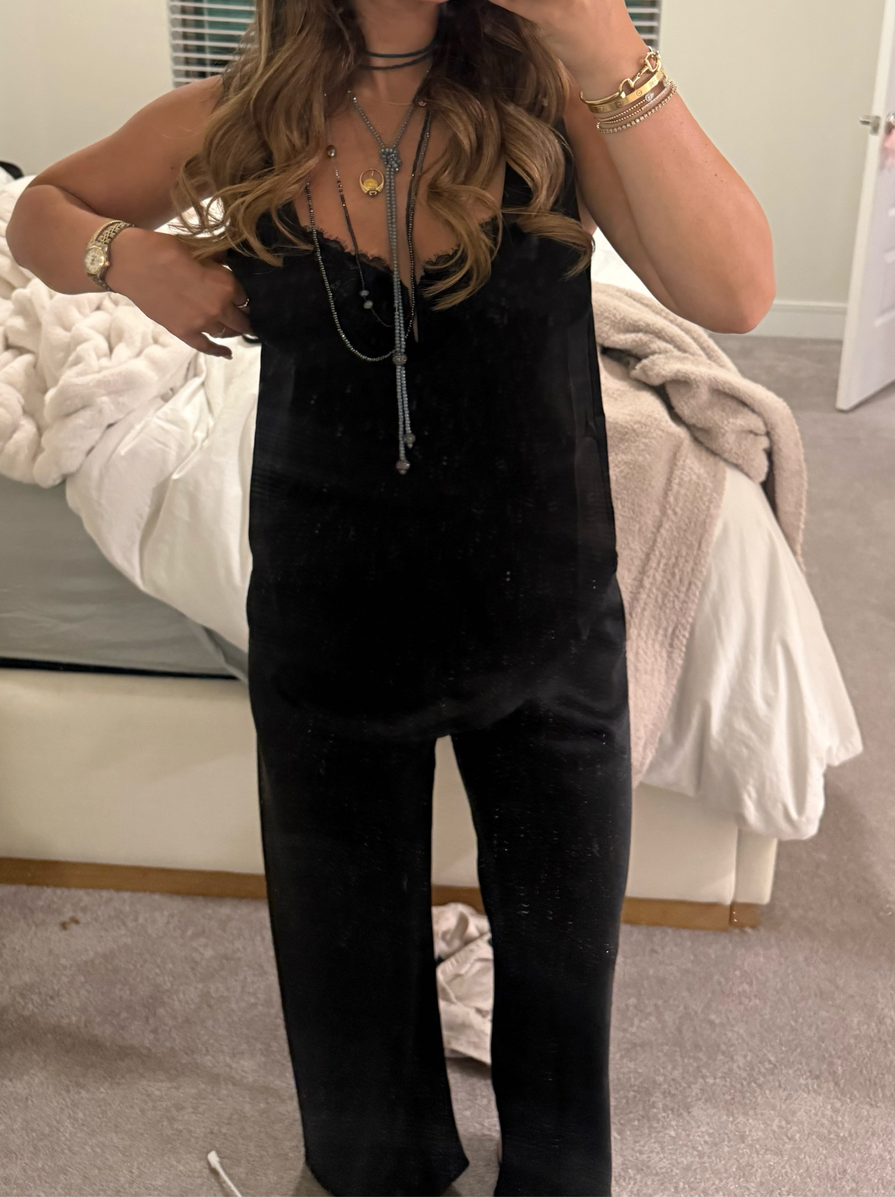 Black Matching Silk Set
