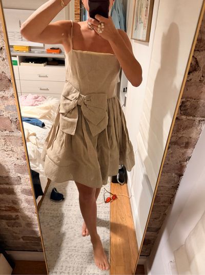 REDValentino Linen Bow Mini Dress by RED VALENTINO | Pickle
