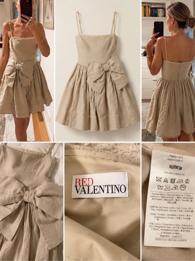 REDValentino Linen Bow Mini Dress by RED VALENTINO | Pickle