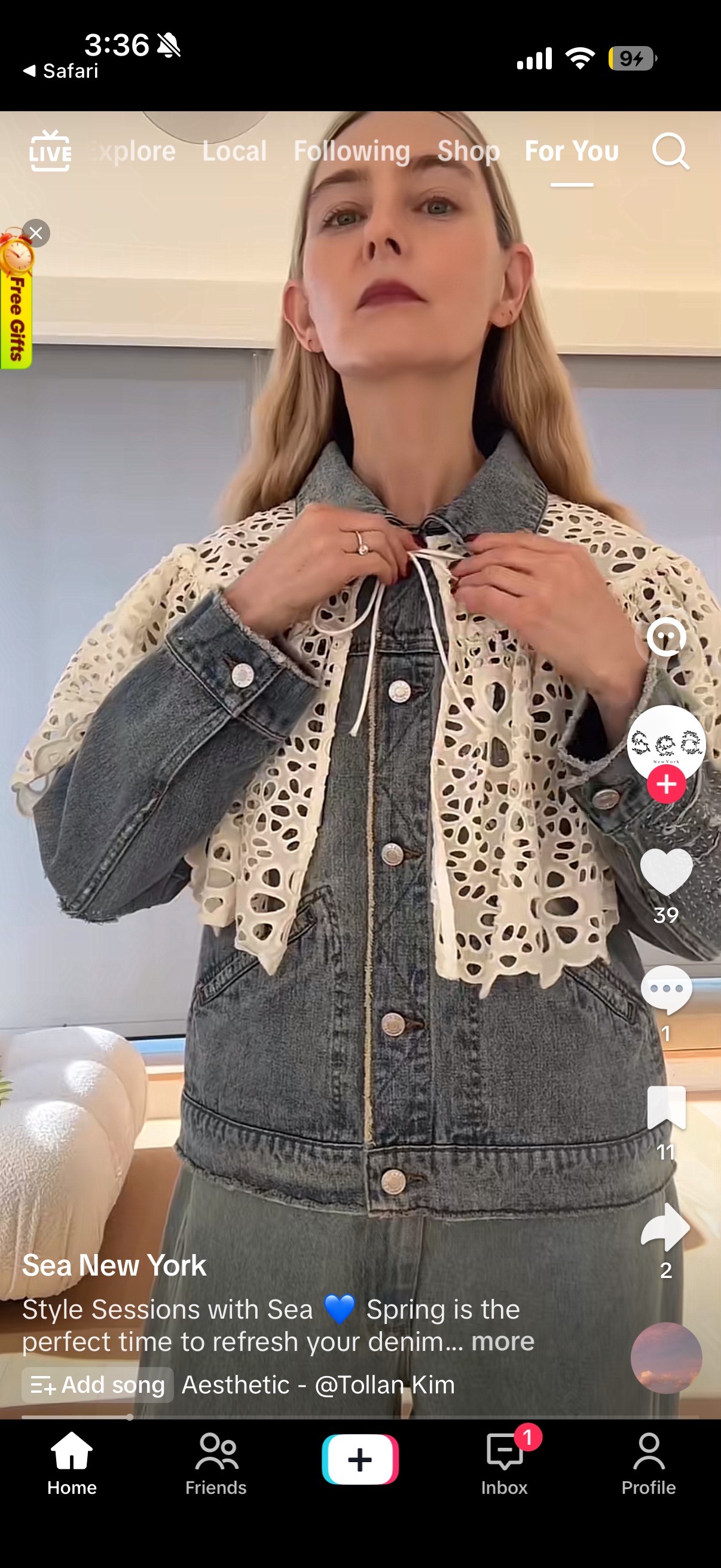 SEA NY oli denim jacket