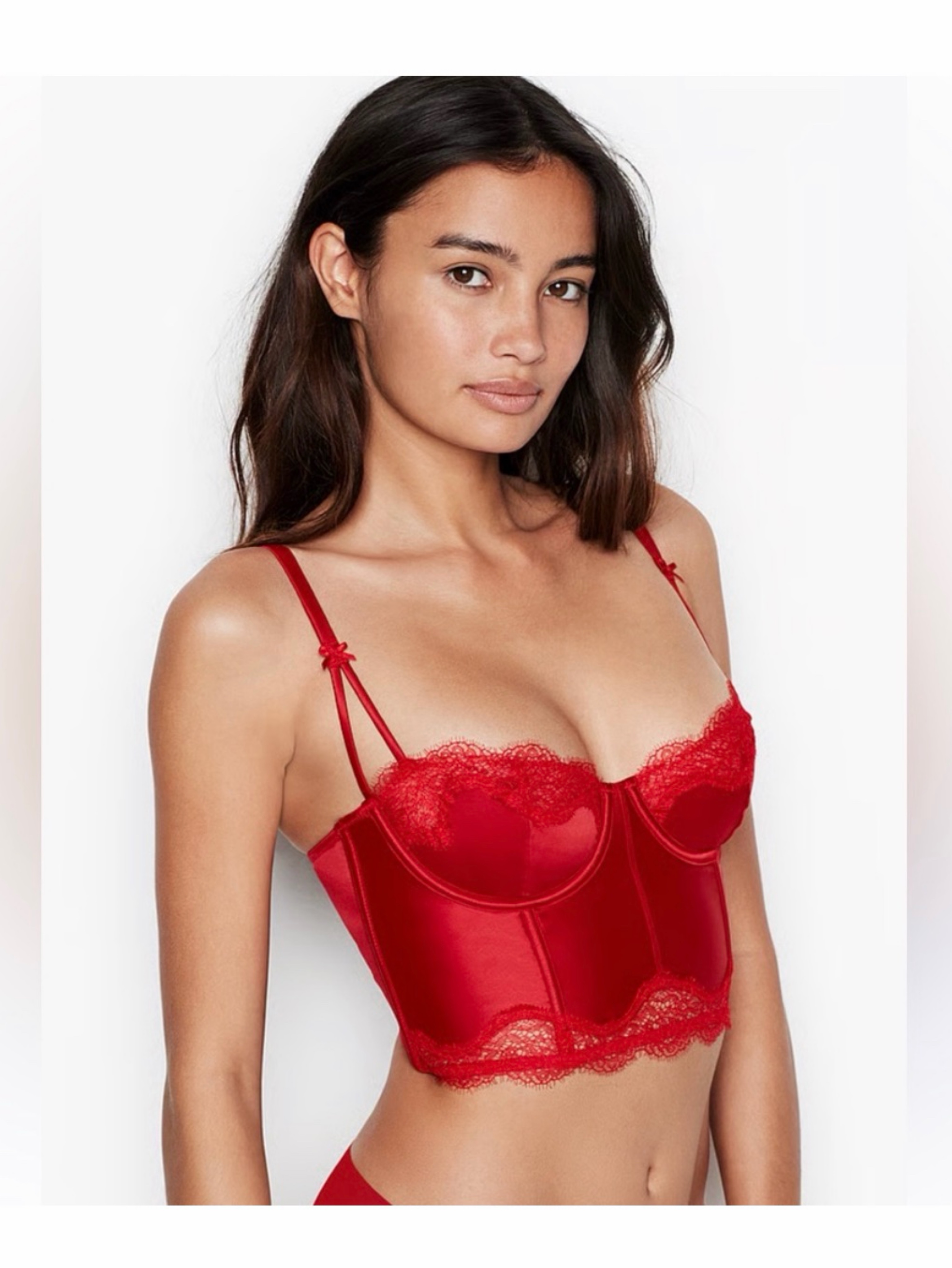 Victoria's Secret Long Line Balconette Bra- RED