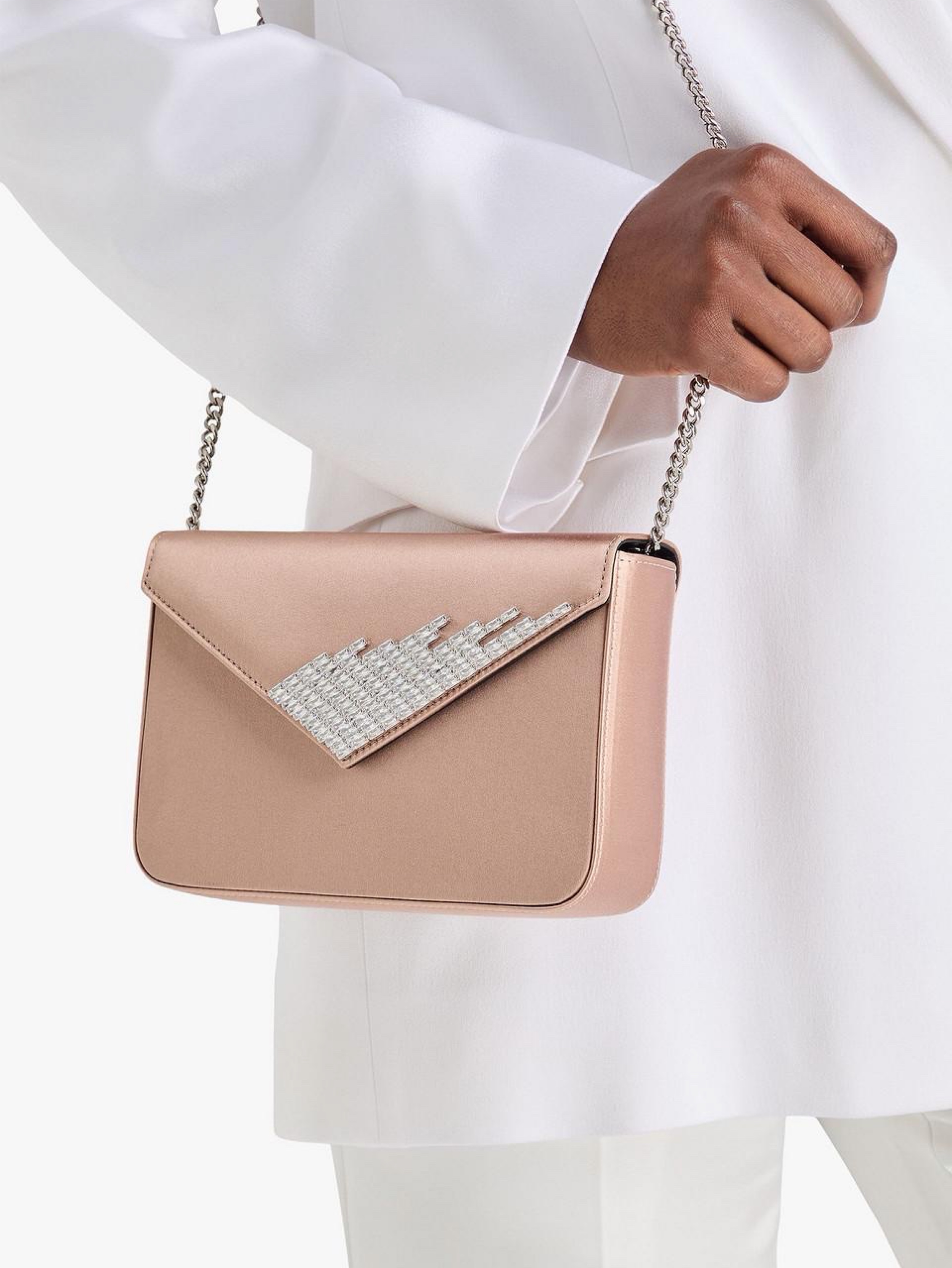 Giuseppe Zanotti- Women's Pink Iveery Satin Clutch