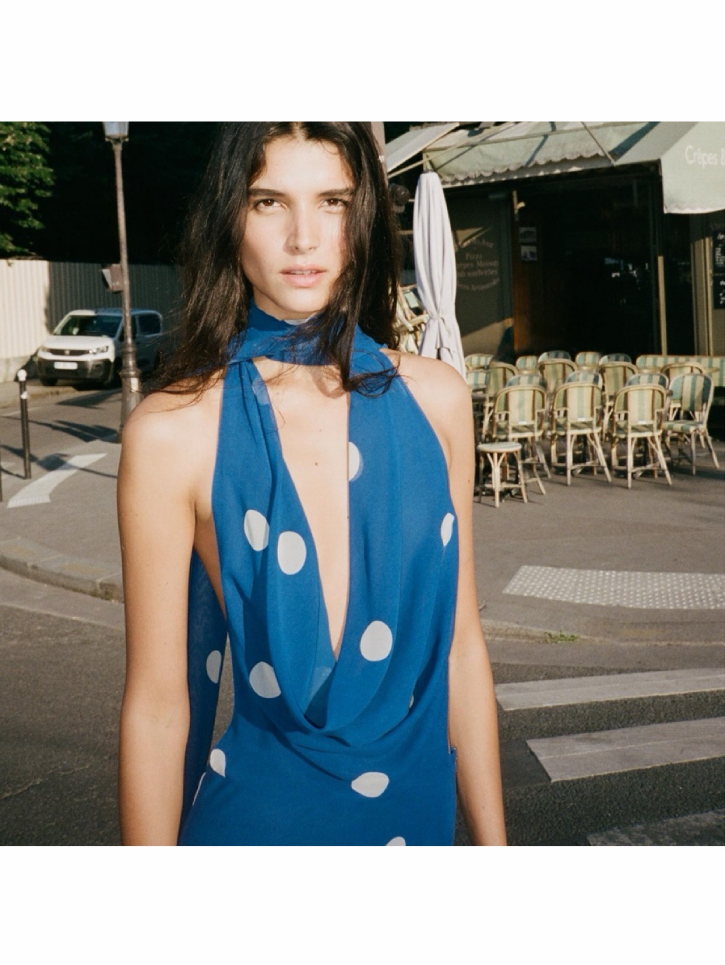 ZARA- PRINTED POLKA DOT MIDI DRESS