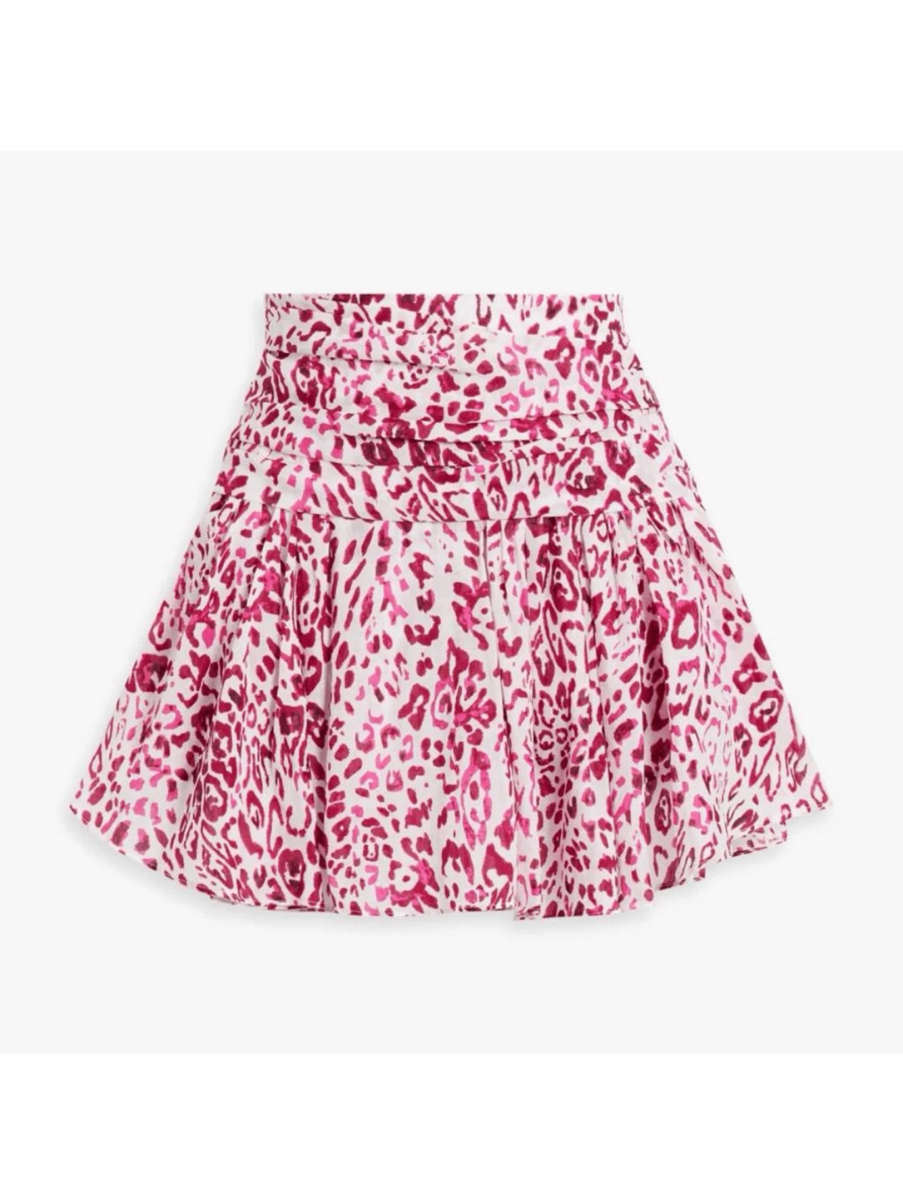 IRO Gimman ruched leopard-print ramie-gauze mini skirt