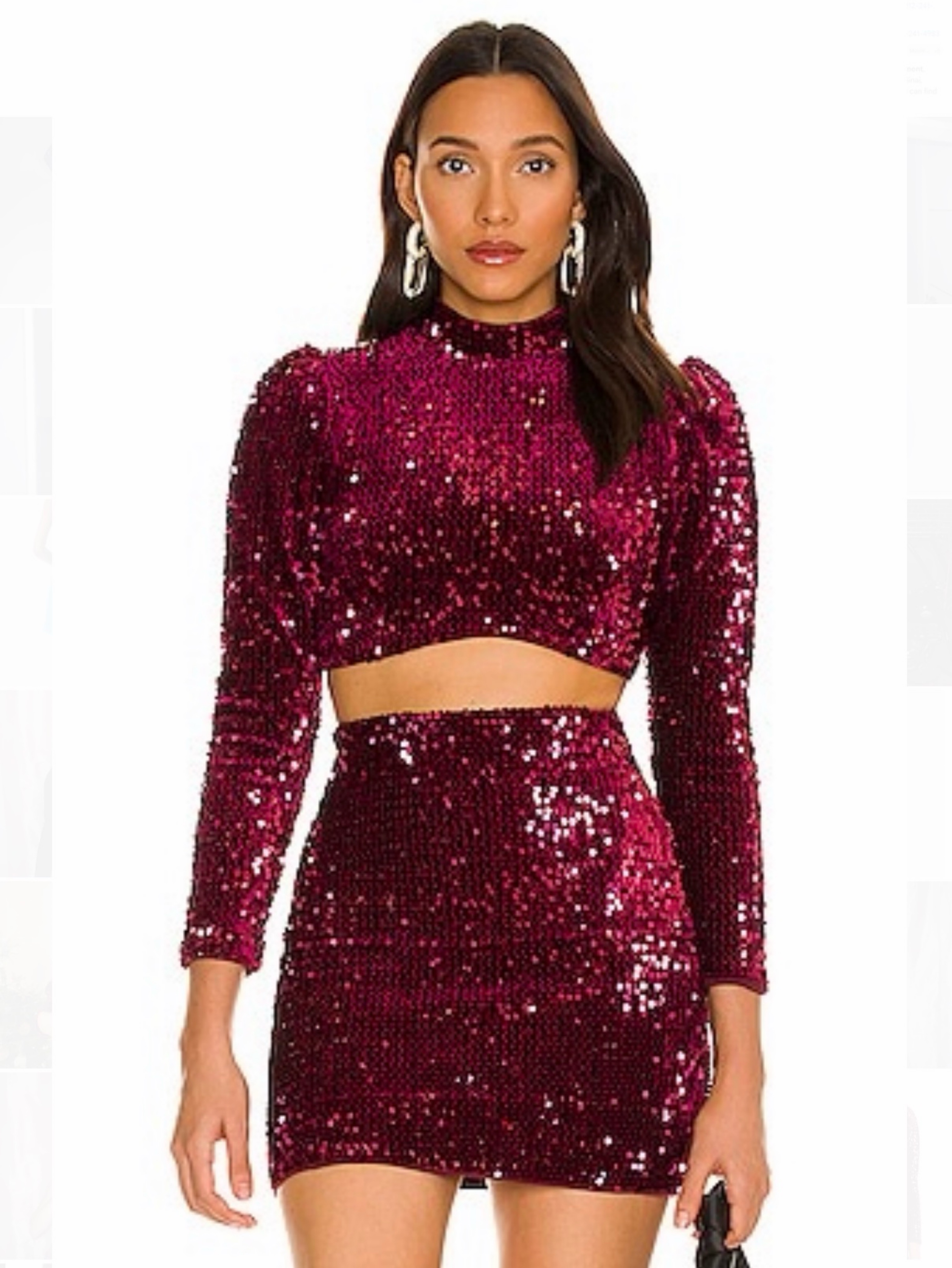 Camila Coelho Edna Top and Justina Mini Skirt Burgundy