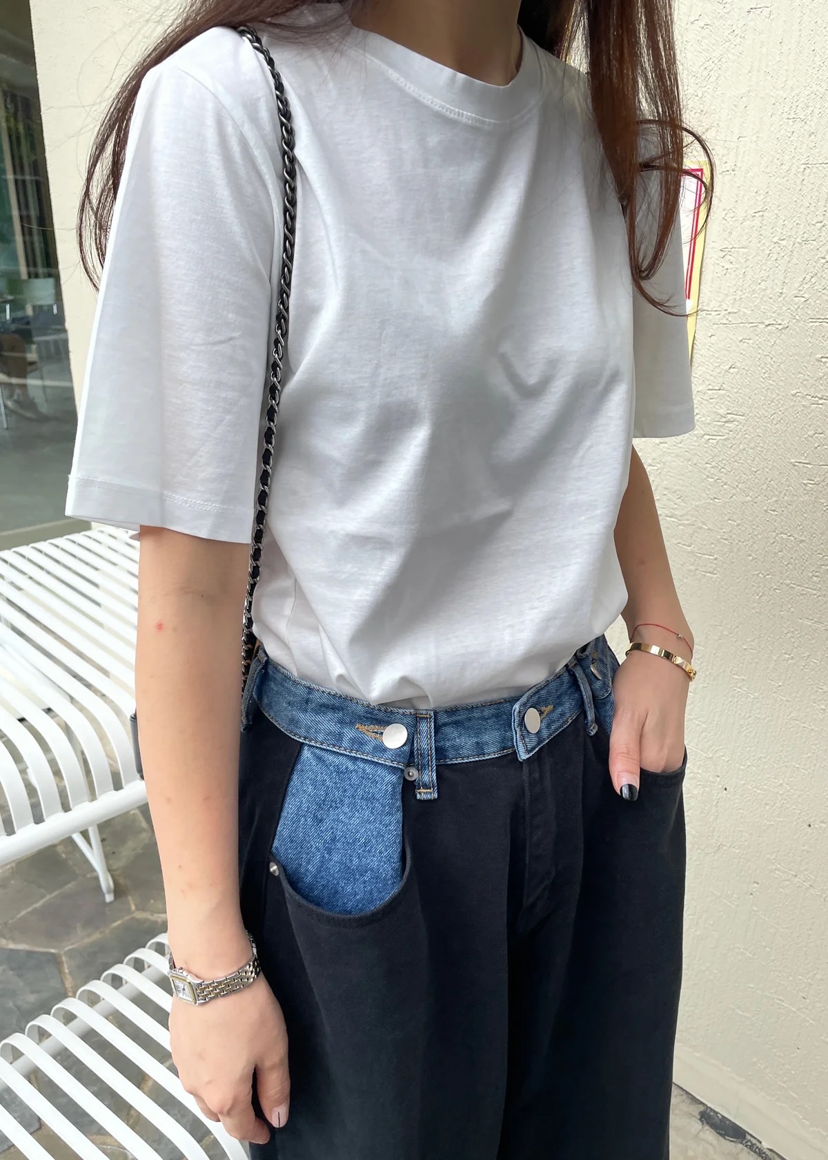 The Frankie Shop Hayla Black Denim Wide-Leg Jeans by The Frankie