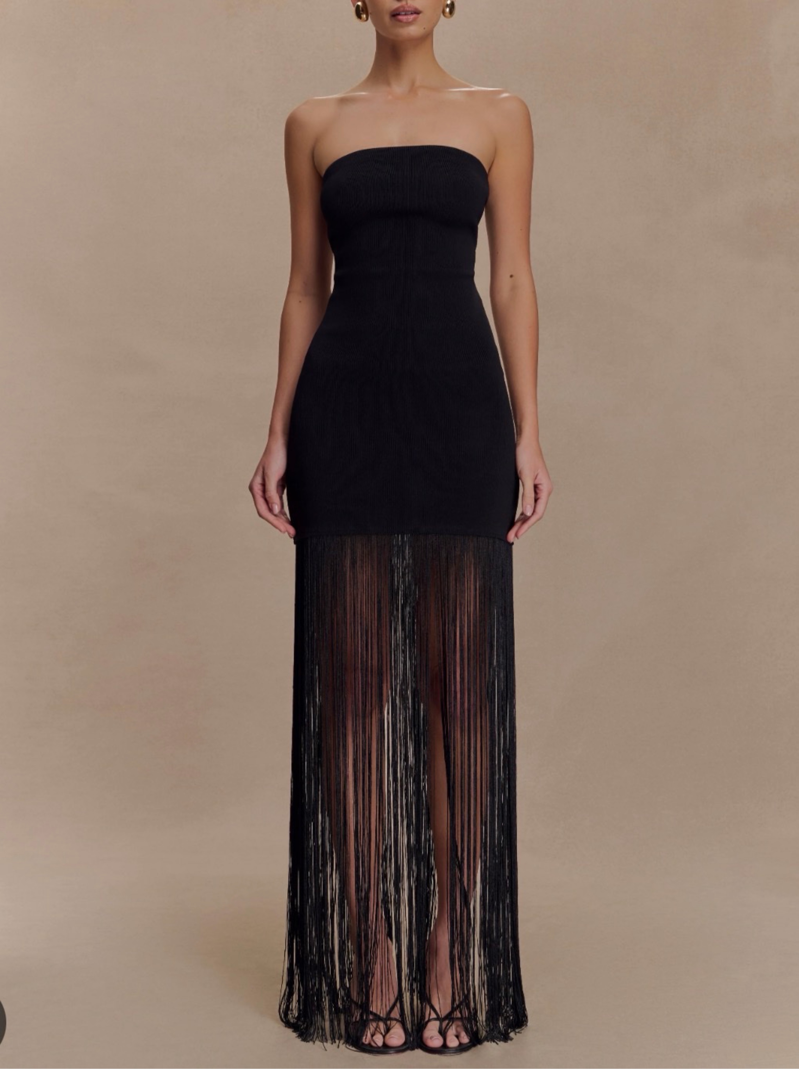MESHKI fringe dress