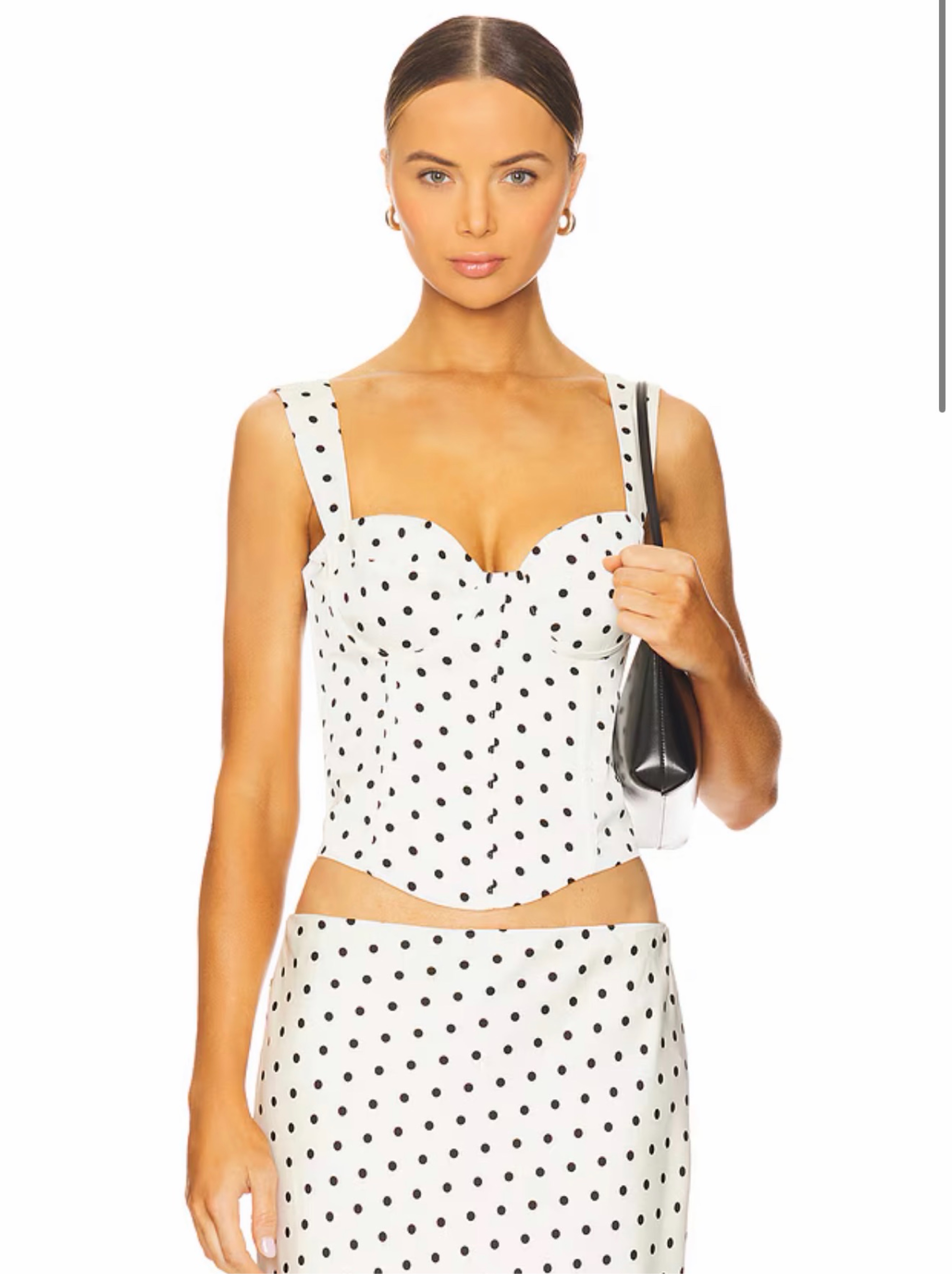 Karlita Bustier in White Polka