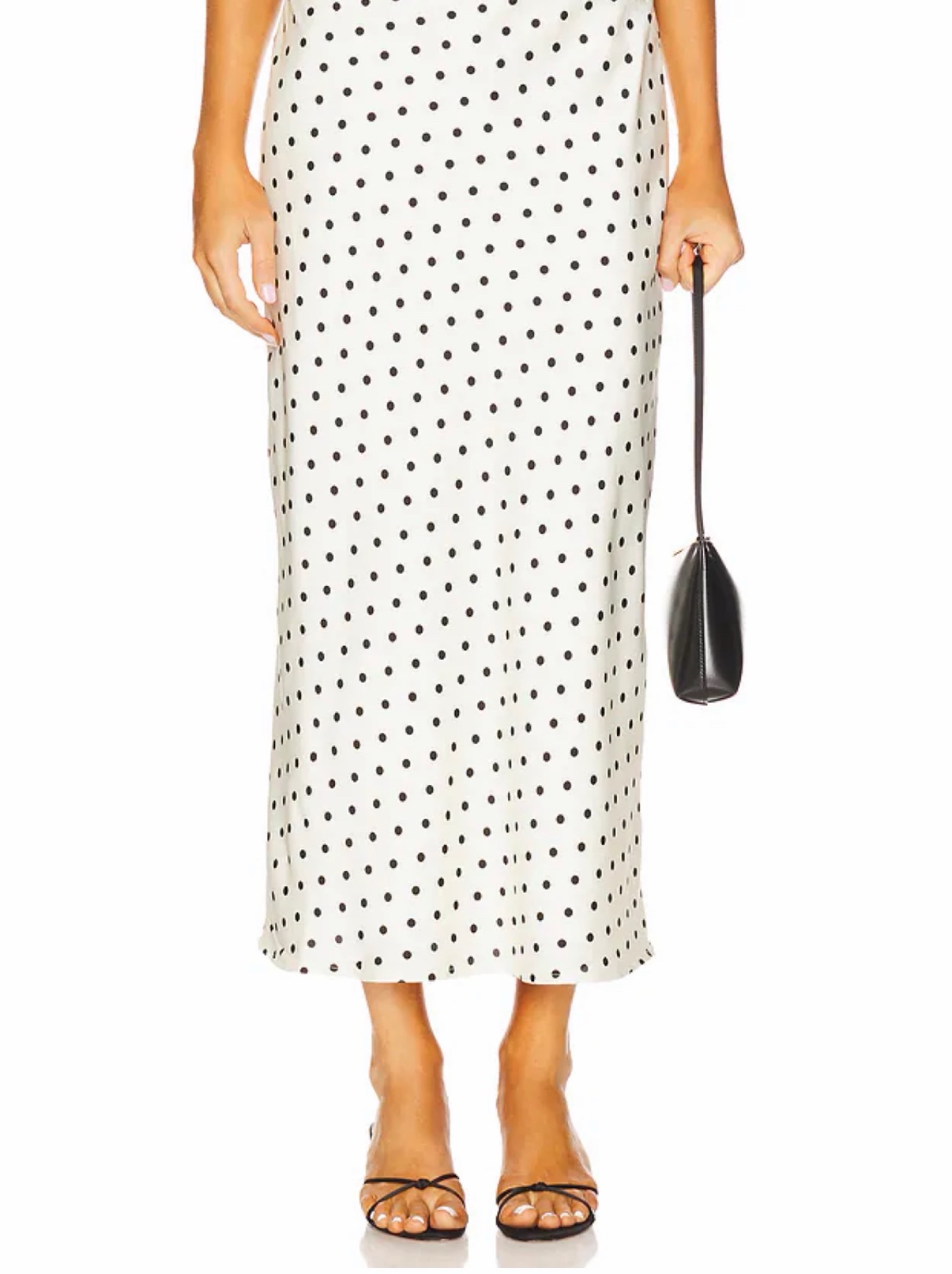 Karlita Midi Skirt in White Polka