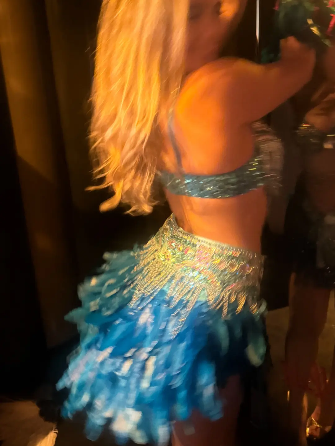 Etsy Blue Feather Rio Beaded Carnival Costume Set, photo 2 of 3