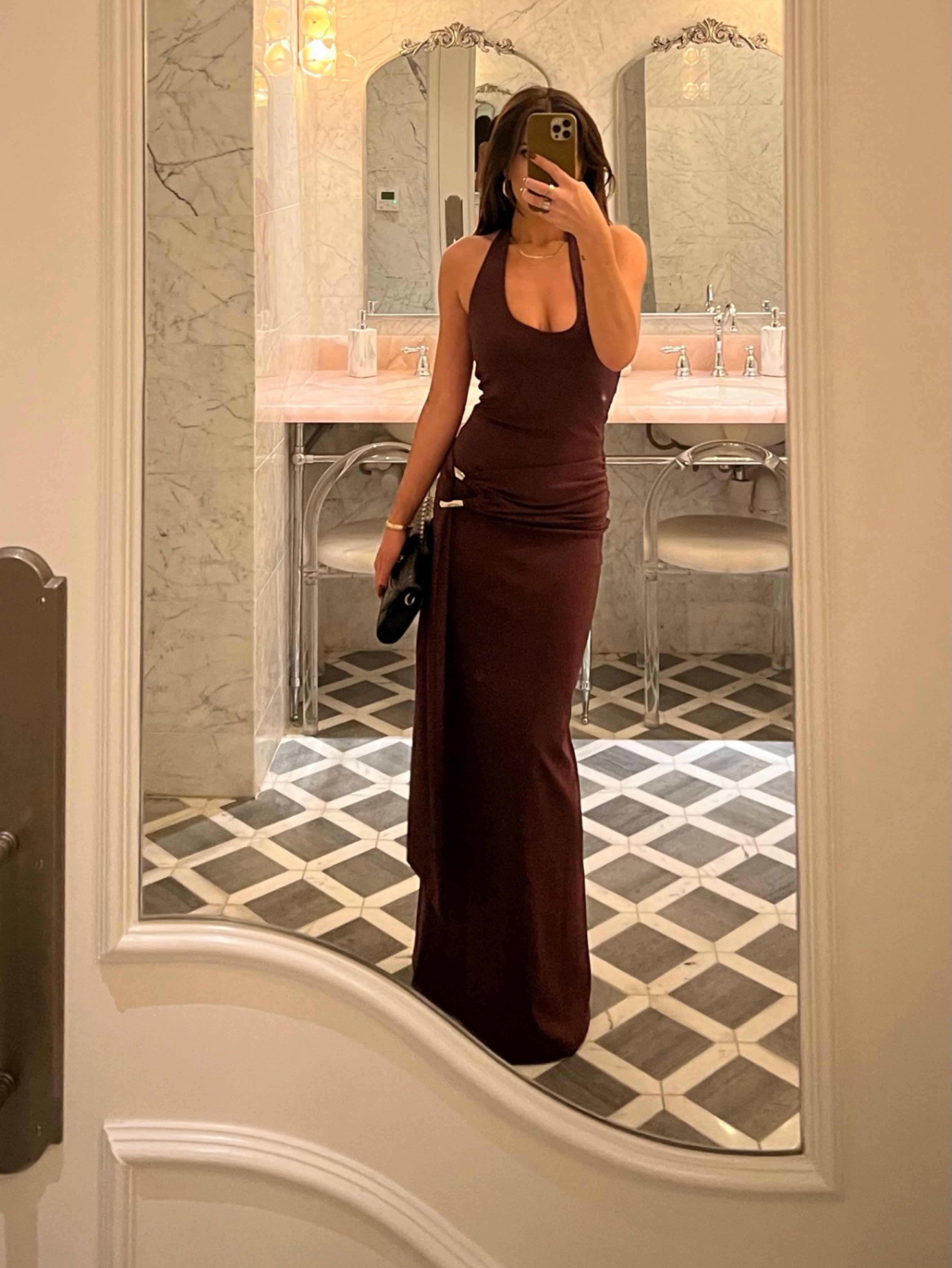 brown plain dress Petal and Pup Women's Wilston Maxi Size:14S purple-dot-has-variant-on-preorder Bridesmaid Dress Sample Sale 95% Bamboo