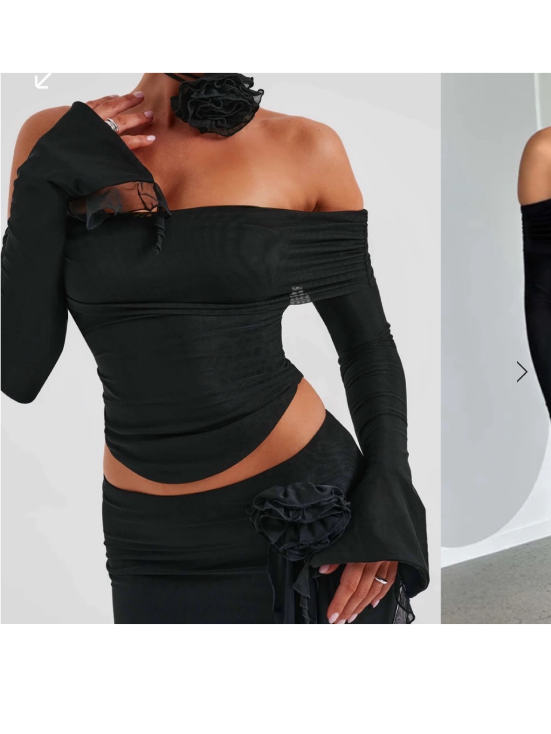 Babyboo revolve black off shoulder corset crop top S by Babyboo