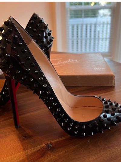 Christian Louboutin Black Spike Pigalle Heel by Christian