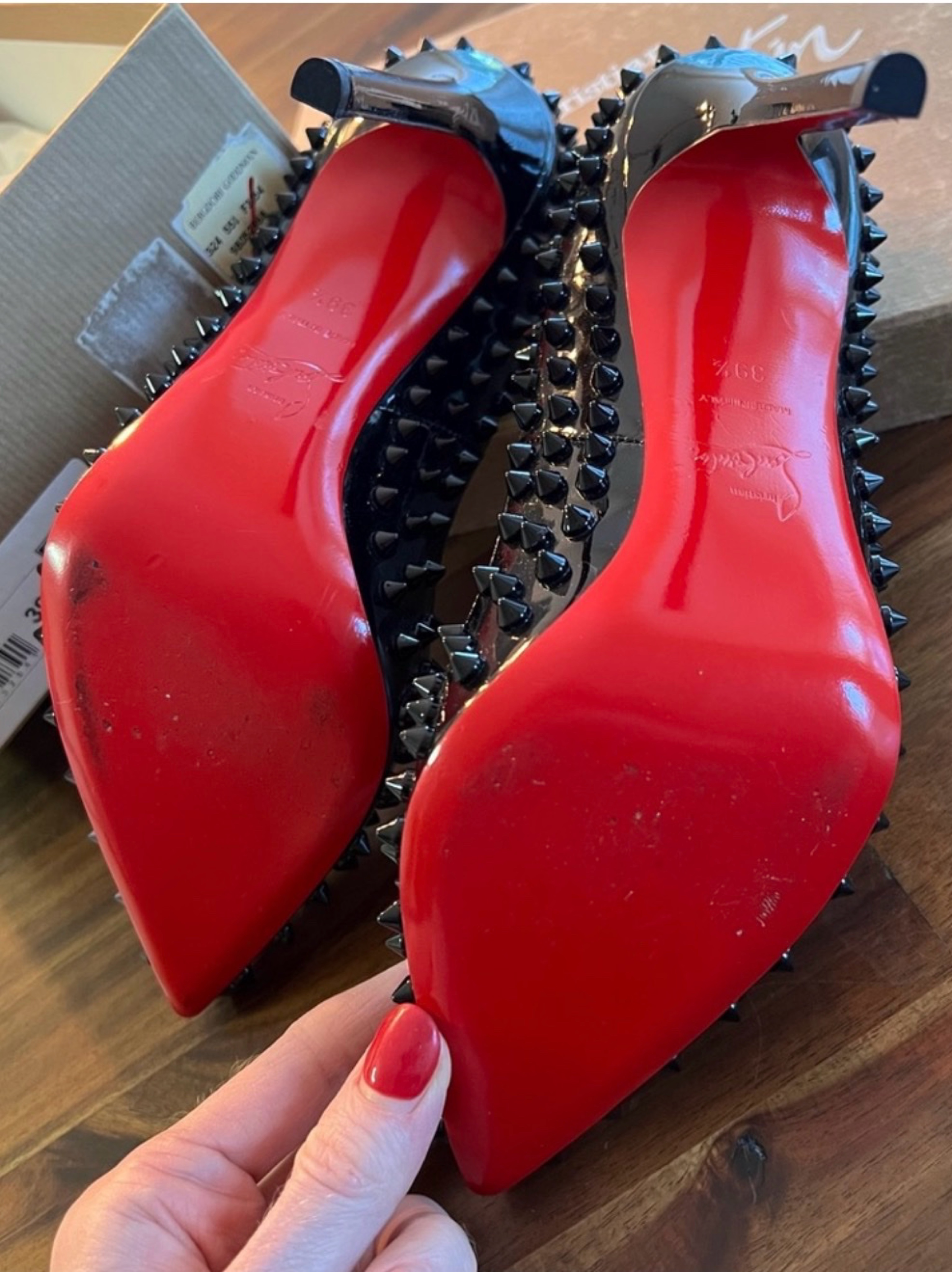 Christian Louboutin Black Spike Pigalle Heel by Christian