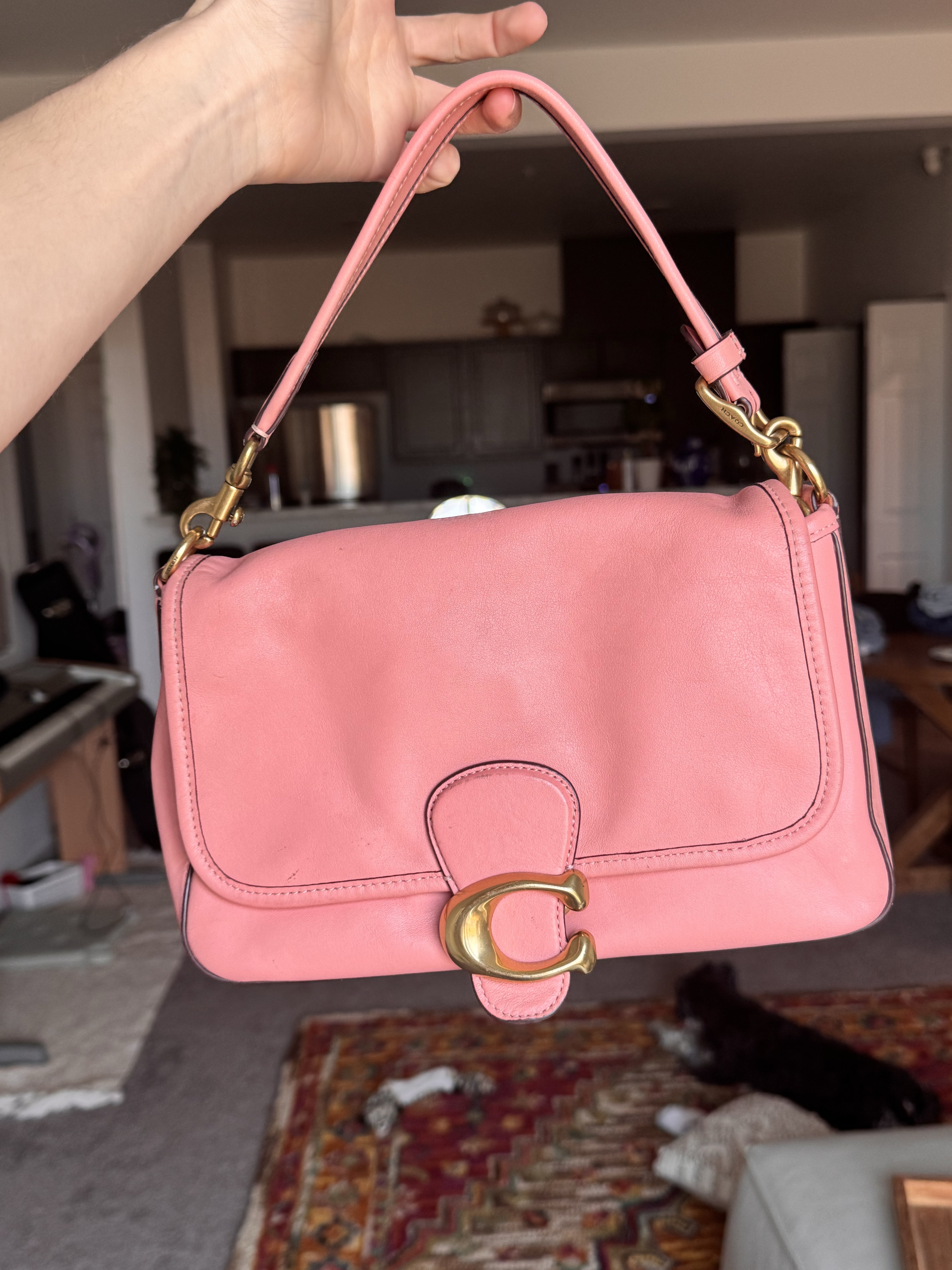 Pink coach tabby bag soft leather