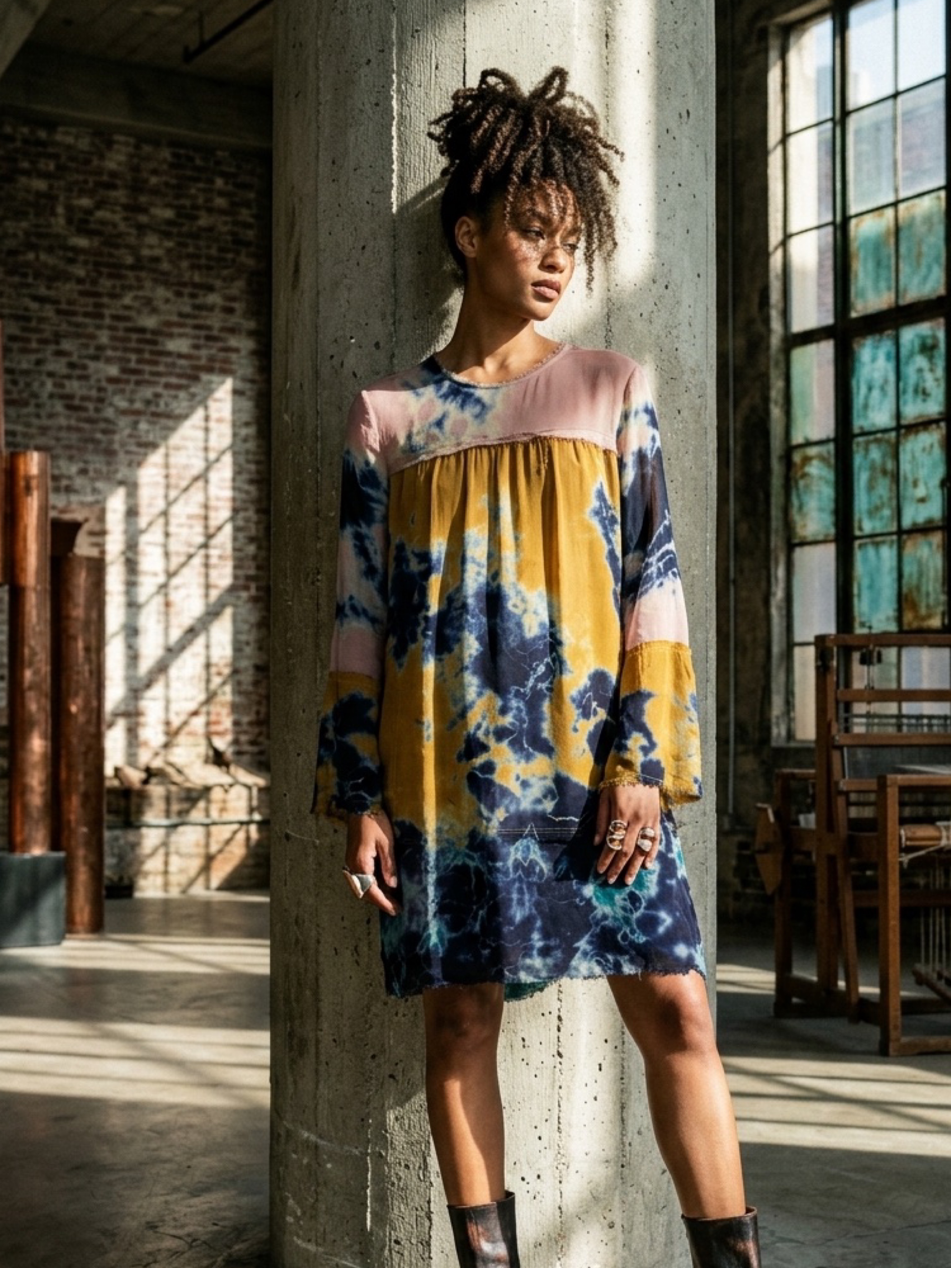 Raquel Allegra tie-dye silk dress