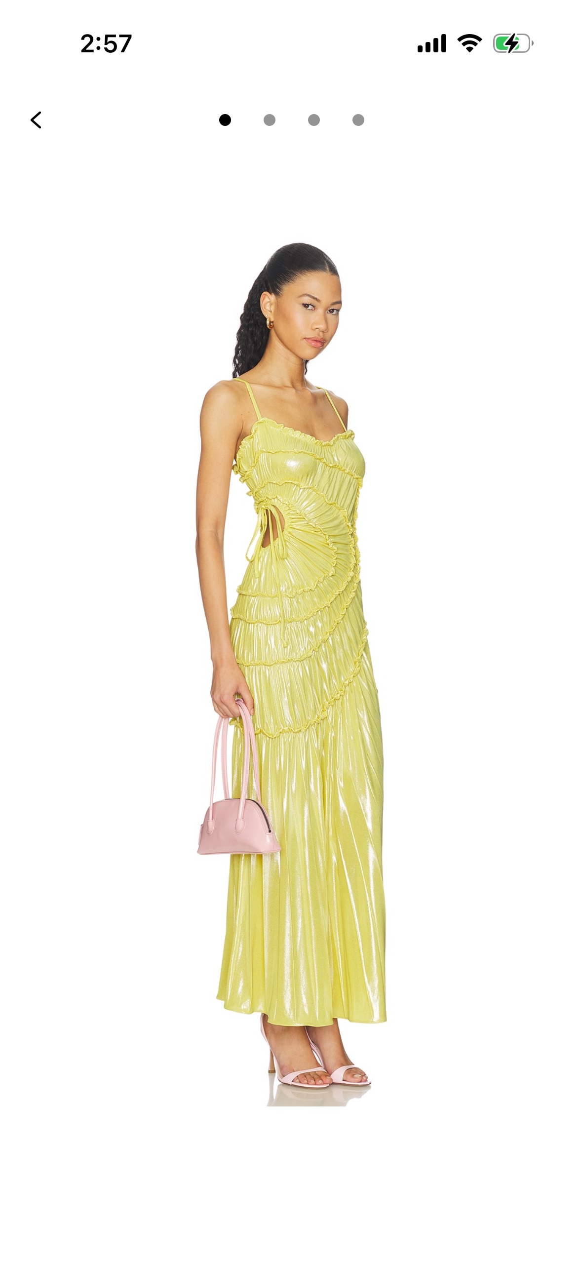 Georgia Hardinge Yellow Pleated Midi Dress