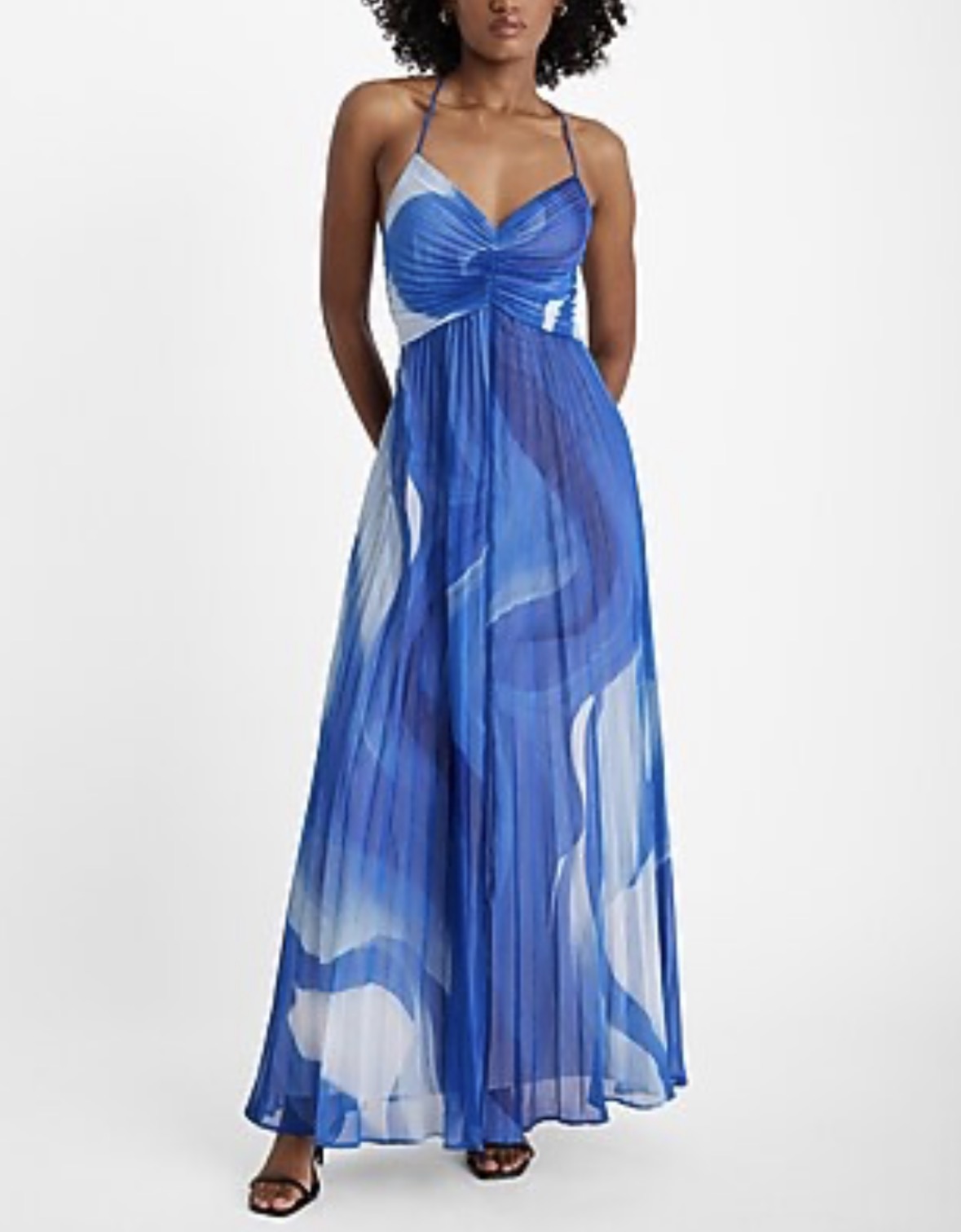 Express Pleated Cross Back Maxi Dress by Express - Pickle Express Pleated Cross Back Maxi Dress by Express - Pickle