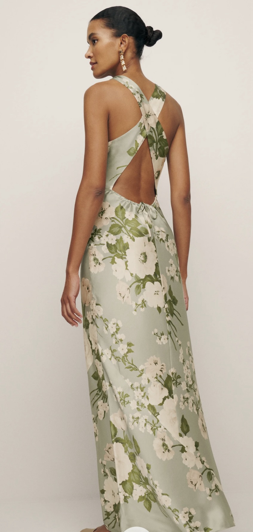 anaiis silk dress tarragon REFORMATION ANAIIS SILK DRESS- TARRAGON
