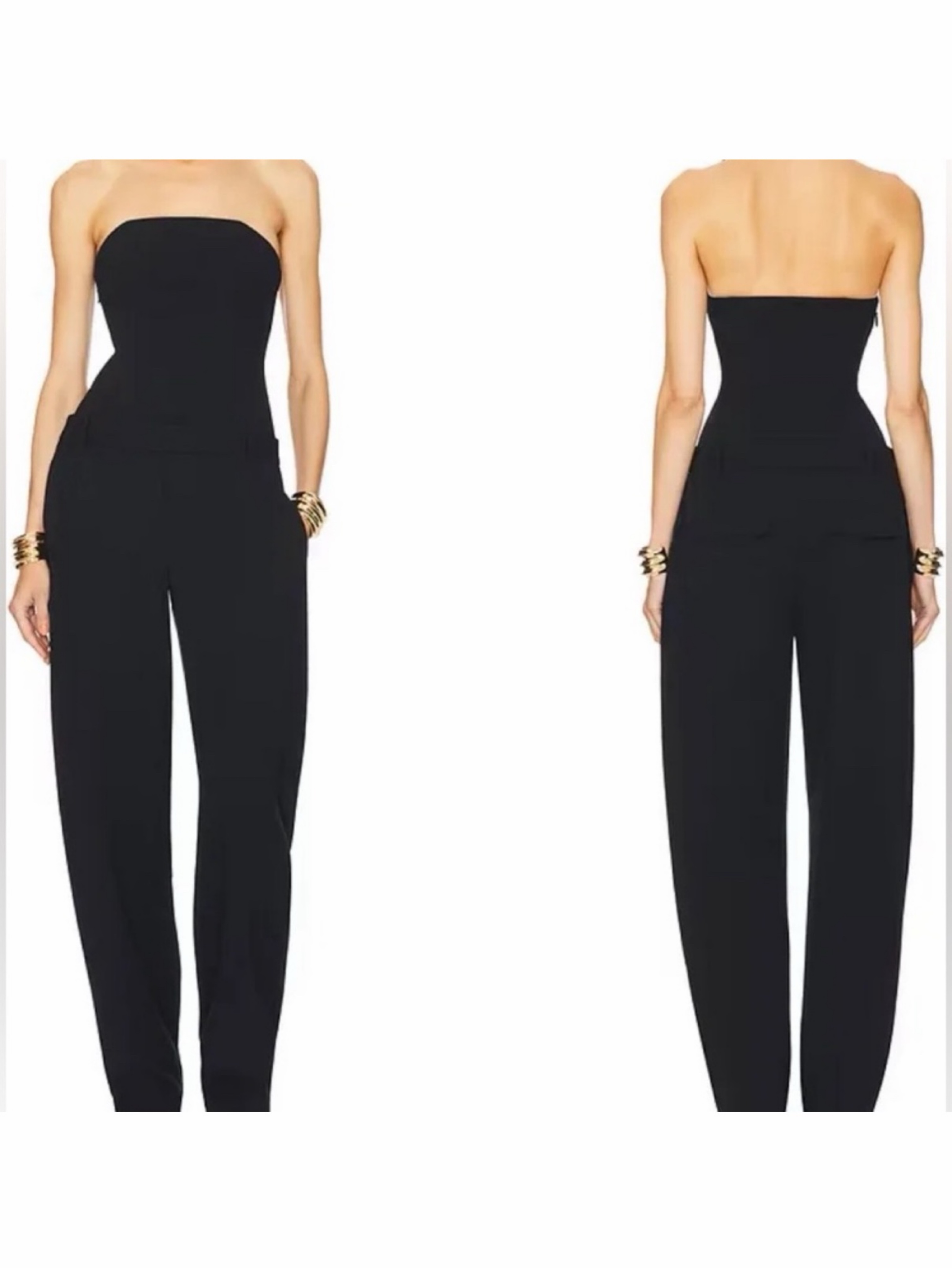 HELSA | Black Strapless Wide-Leg Jumpsuit by Helsa - Pickle