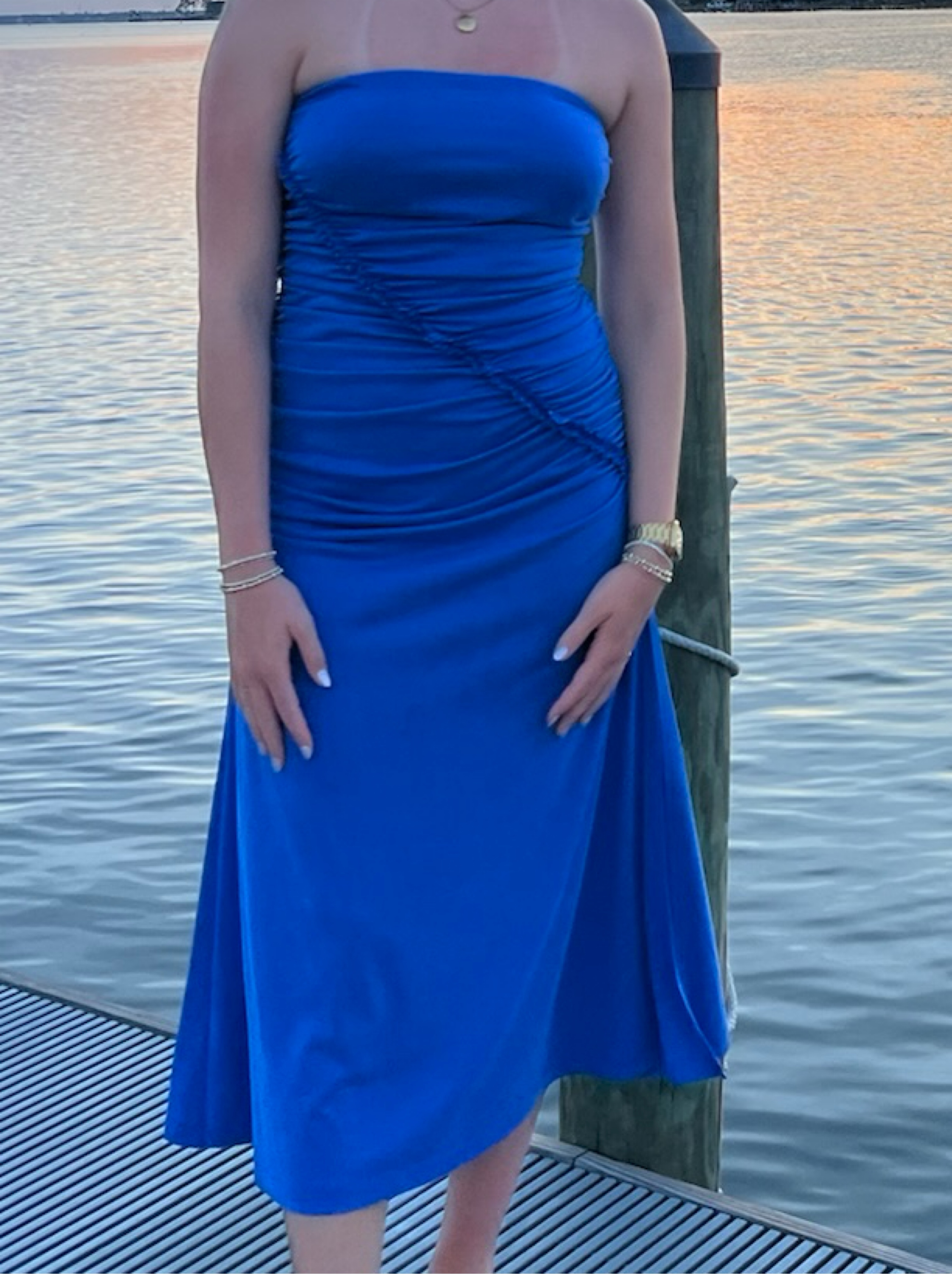 blue lace sleeve prom dress Trendy Long Short JTSH184 luvamia Spaghetti Strap Womens julR Size:FR 38 - Preorder the gown hugs the