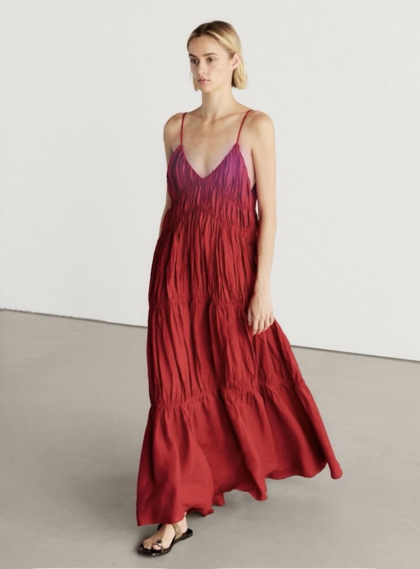 Massimo Dutti Small Red Linen Maxi Dress by Massimo Dutti - Pickle Massimo Dutti Small Red Linen Maxi Dress by Massimo Dutti - Pickle
