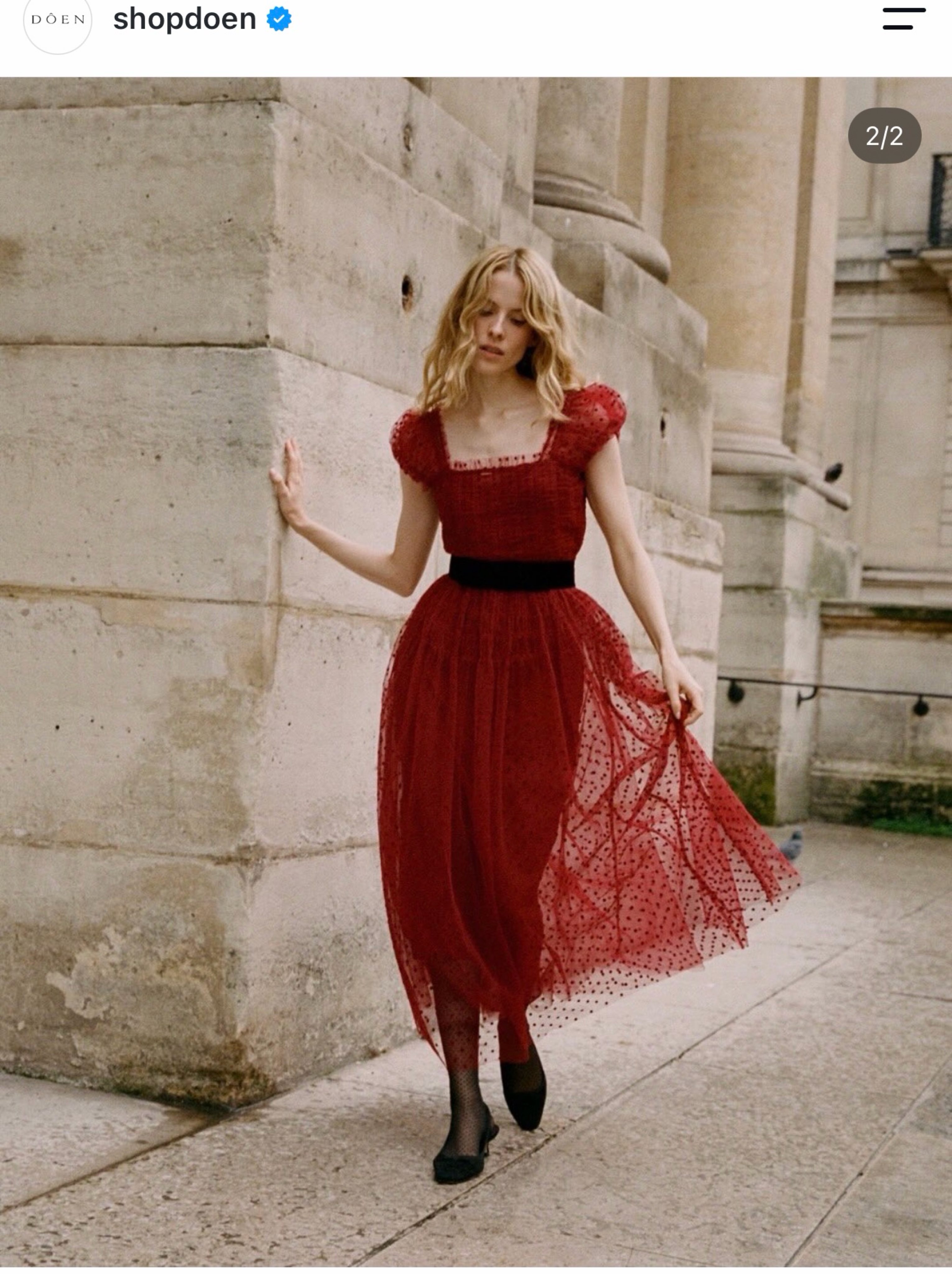 doen red dress Doen Red Print Dress