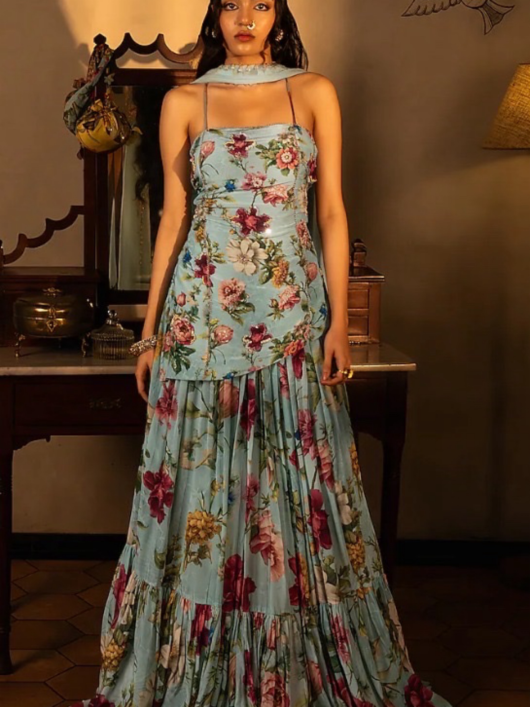 Light Blue Lehenga Set