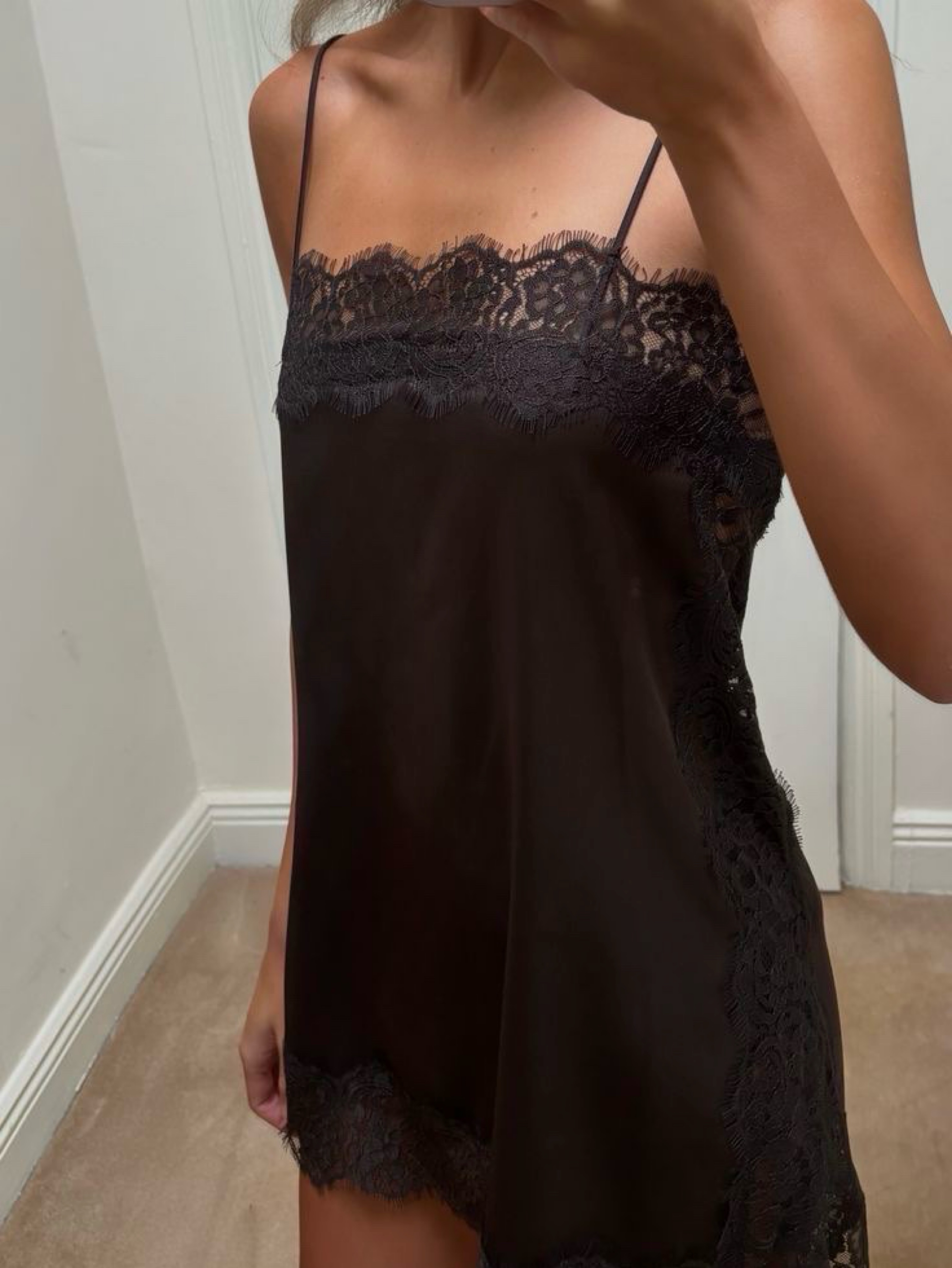satin effect slip dress zw collection ZARA NEW WOMAN FW25 ZW COLLECTION SATIN SLIP DRESS Black