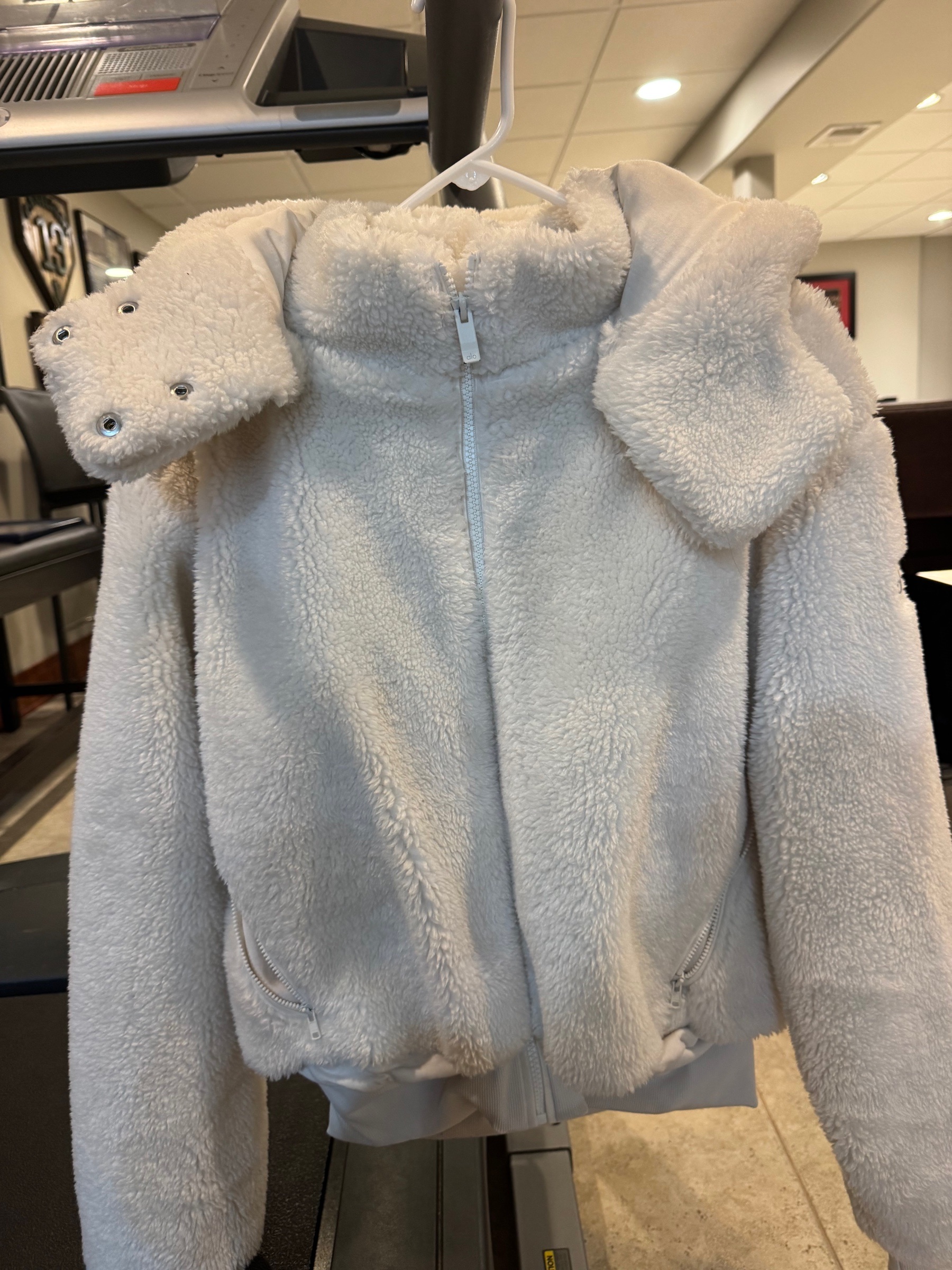 Alo White Fleece Zip Hoodie by Alo | Pickle