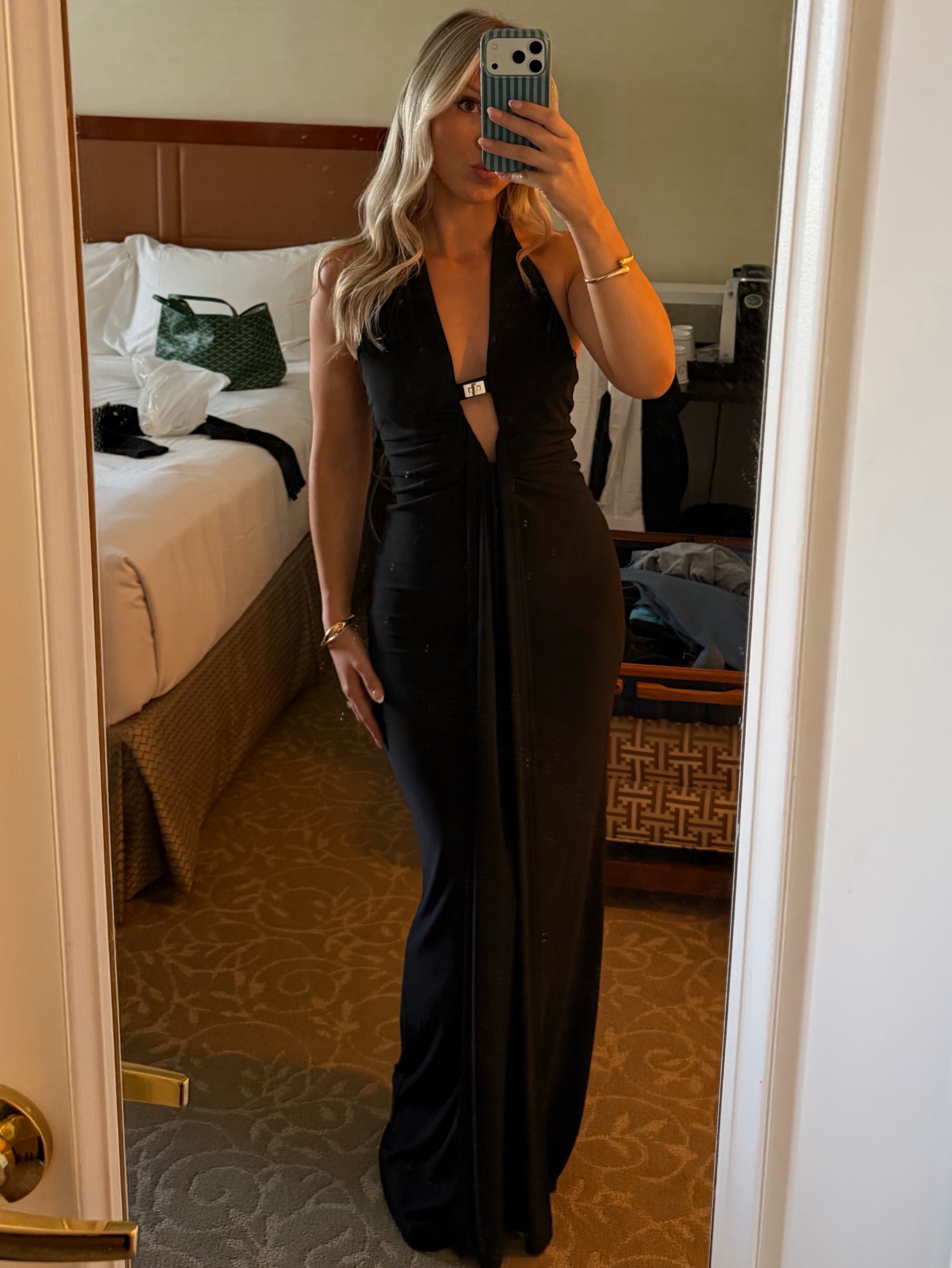 halterneck cut out maxi dress Luli Fama: Halter Neck Cut Out Long Dress (L828G72-111) L