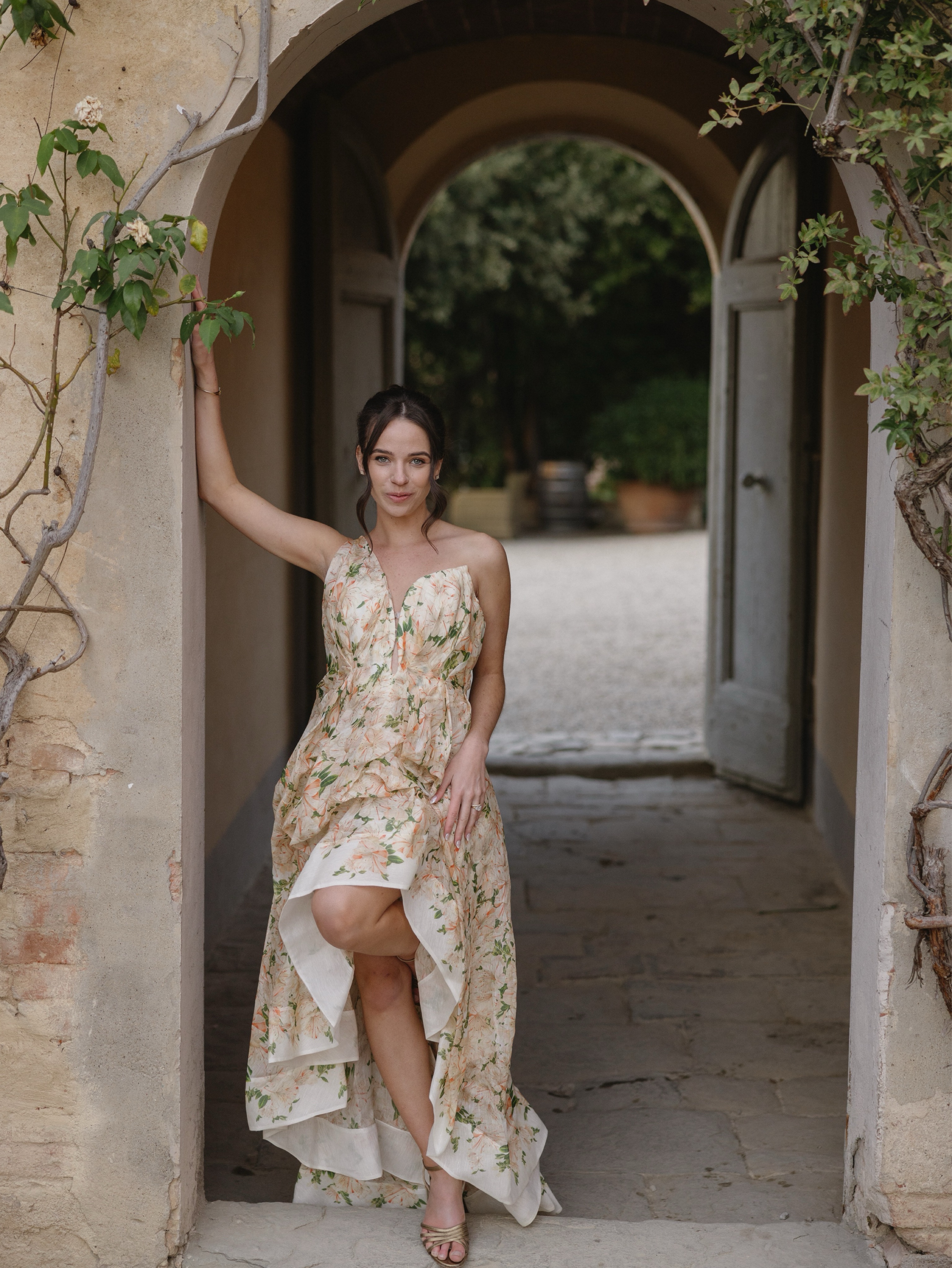 zimmermann natura lace dress Look 25: The Natura Lasercut Halter Dress styled with Zimmermann Orb  Earrings and Zimmermann Drew Pump 95 from Spring 24. #NATURA #ZimSpring24  #PFW #zimmermann