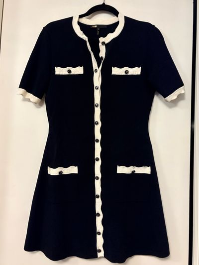 maje roliano contrast knit dress Maje Roliano Contrast Knit Dress