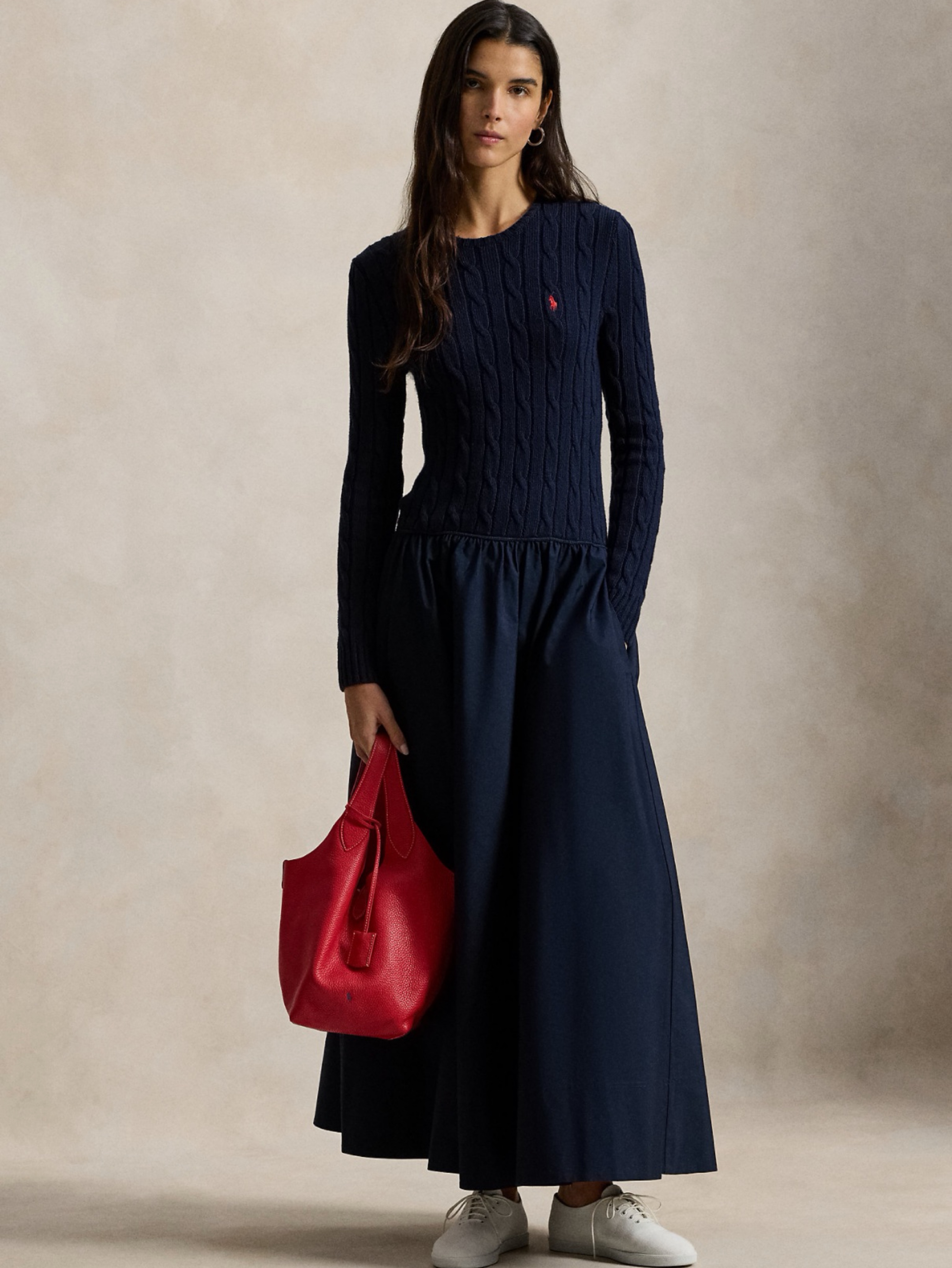 ralph lauren knit dress Cable-Knit Cotton Polo In White - 50% Off From collegiate sweaters and polos to evening Polo Ralph Lauren, Cotton-blend maxi