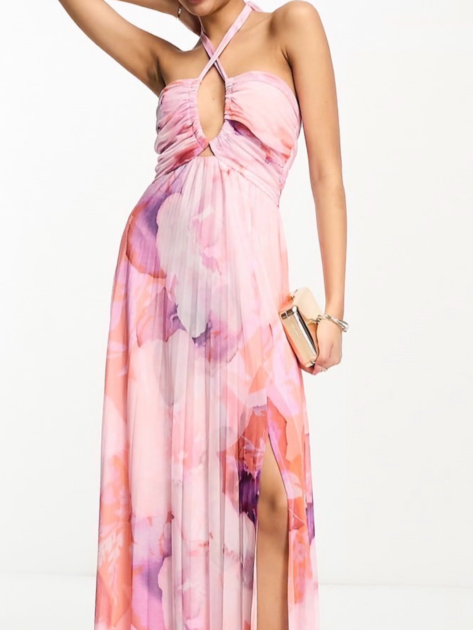 asos floral bridesmaid dress Design dreamy maxi halter by Asos Design Crafted from lightweight polyester