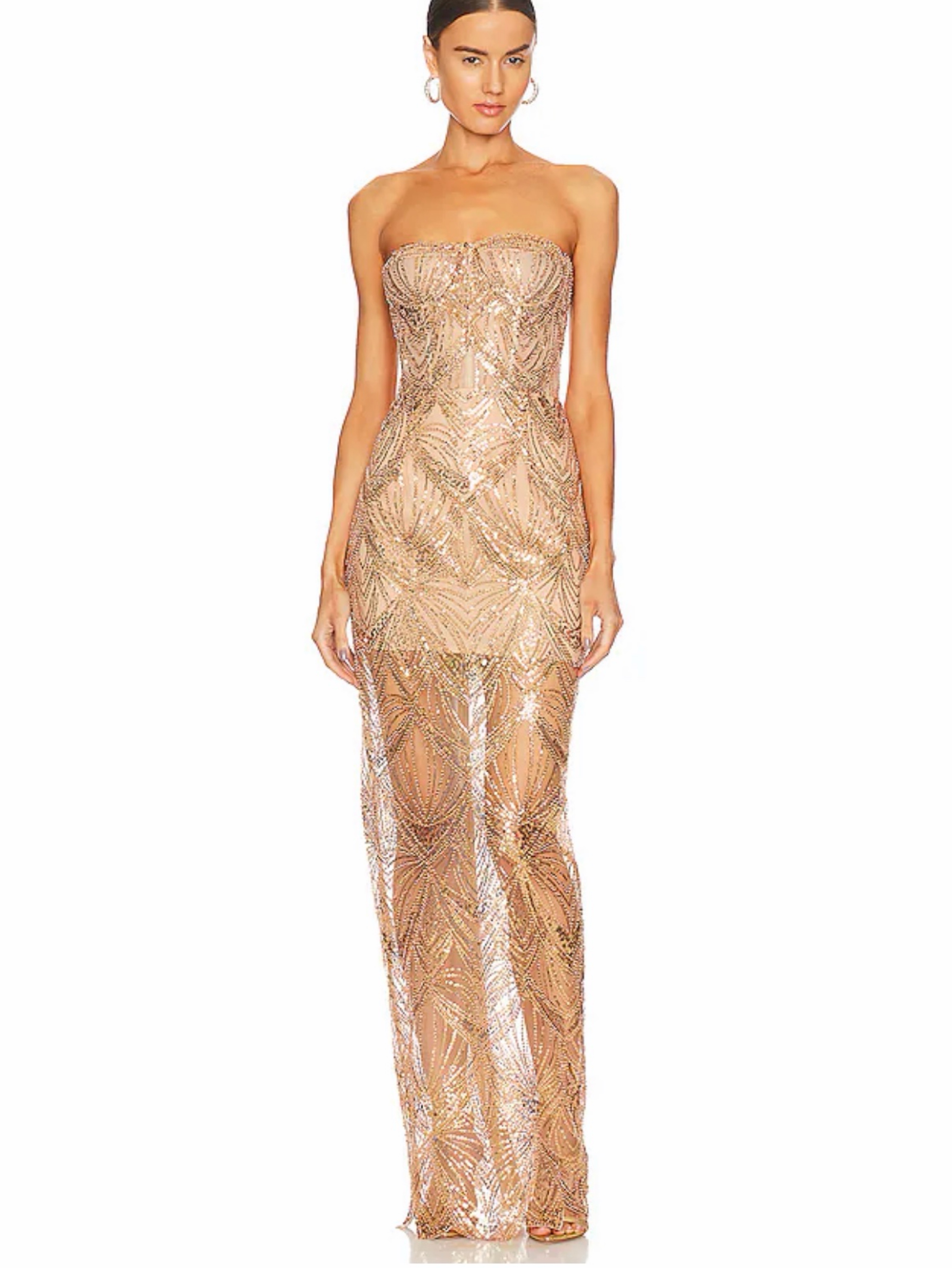 Bronx Banco Giselle Maxi Dress in Gold
