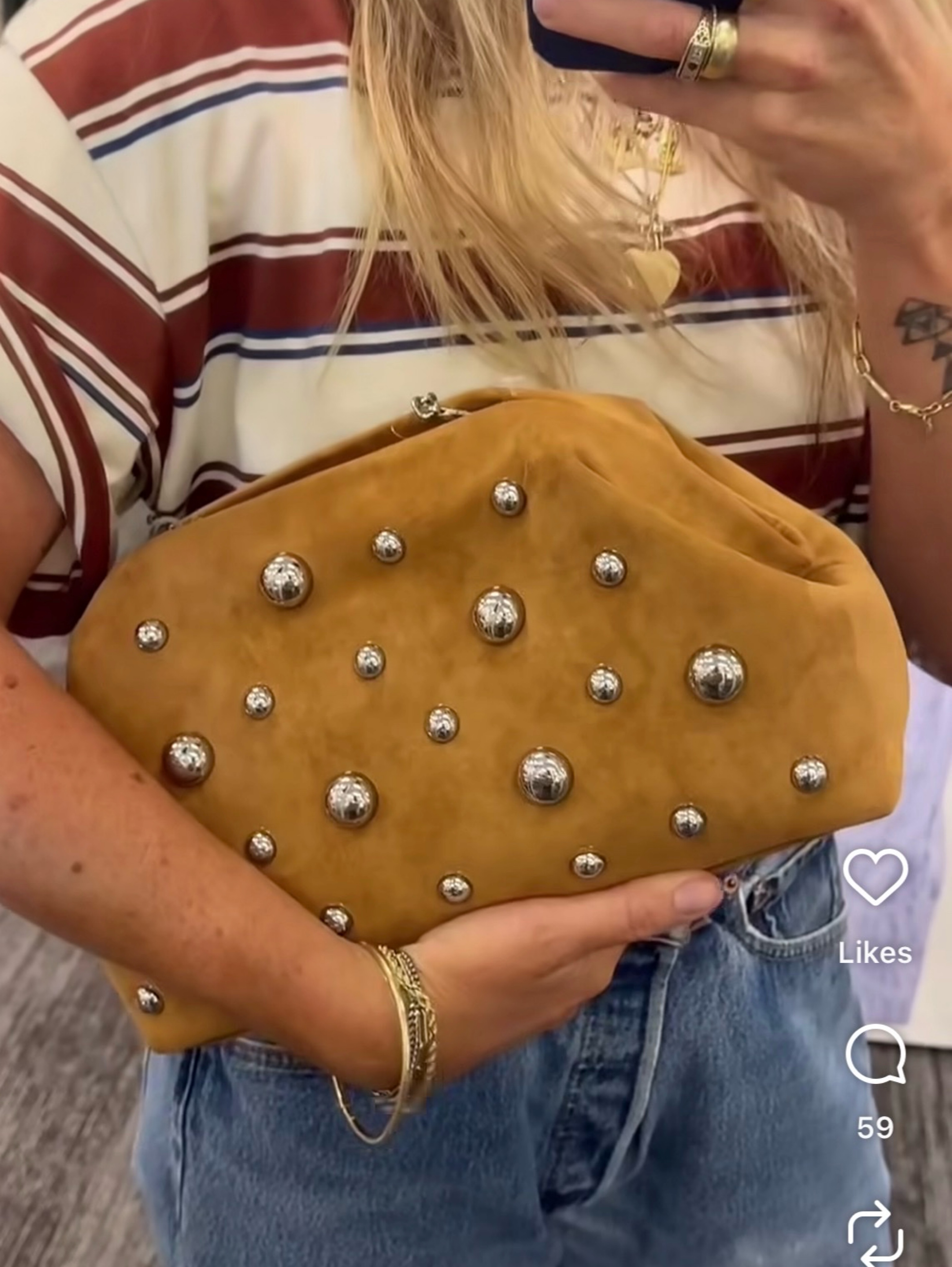 Oversized studded clutch