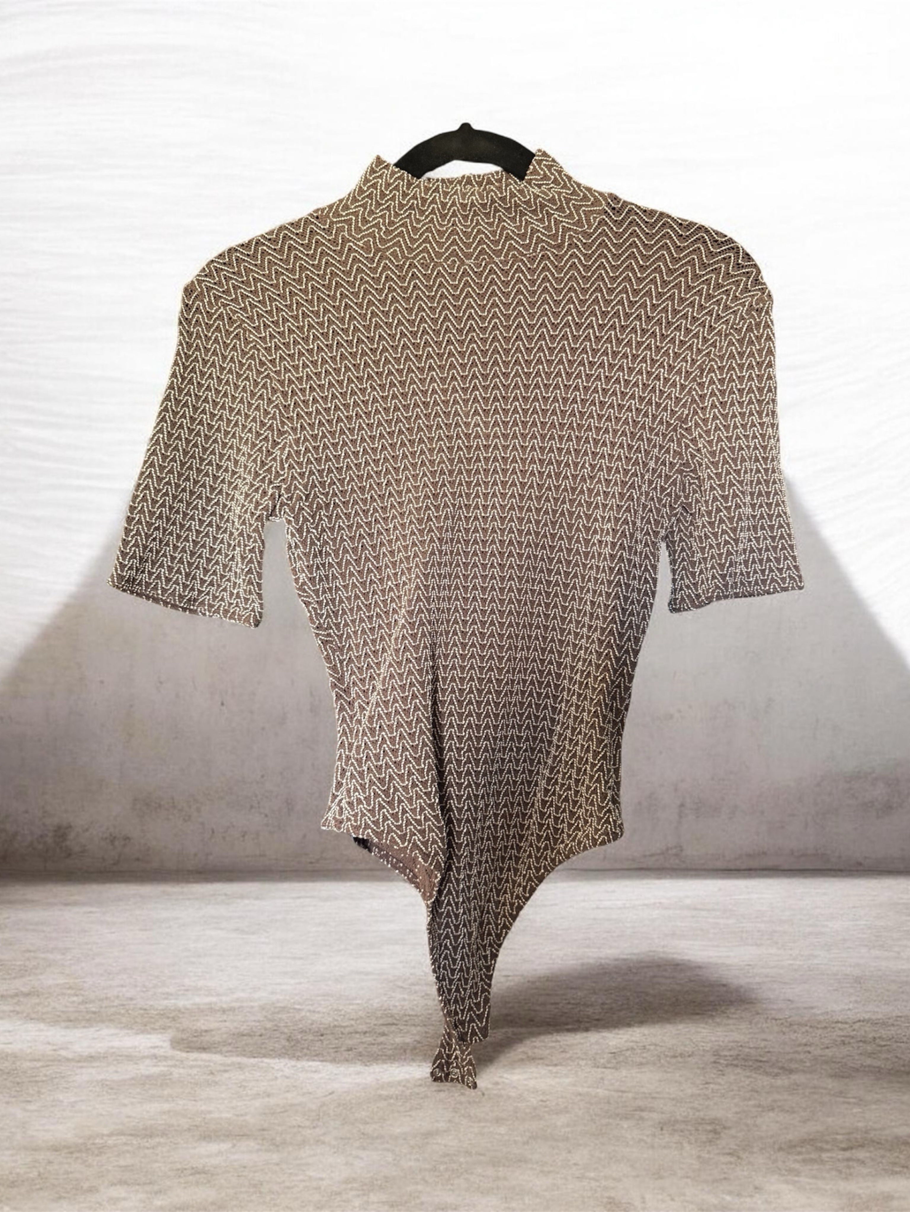 WOLFORD- vintage knit mock neck bodysuit-size xs